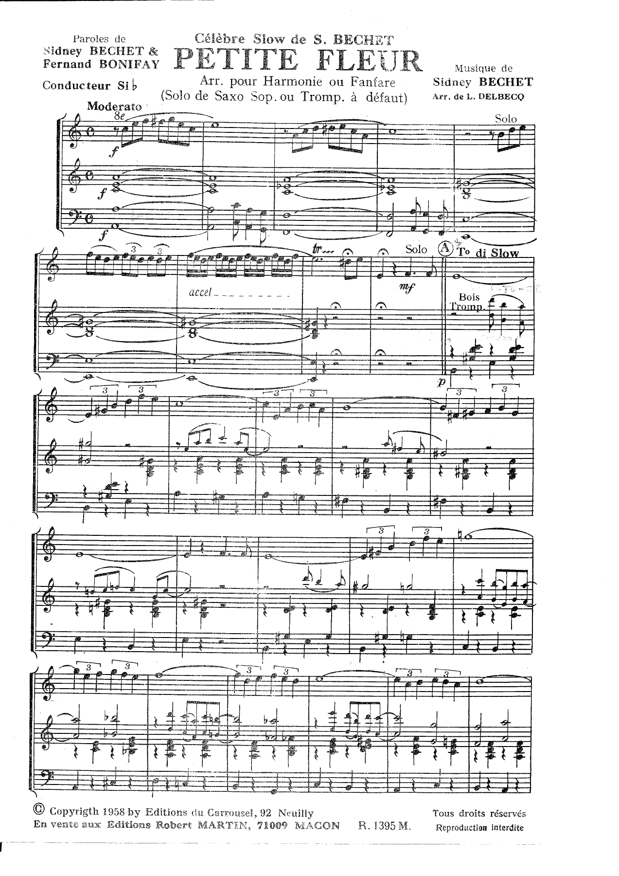 Bechet — sheet music preview