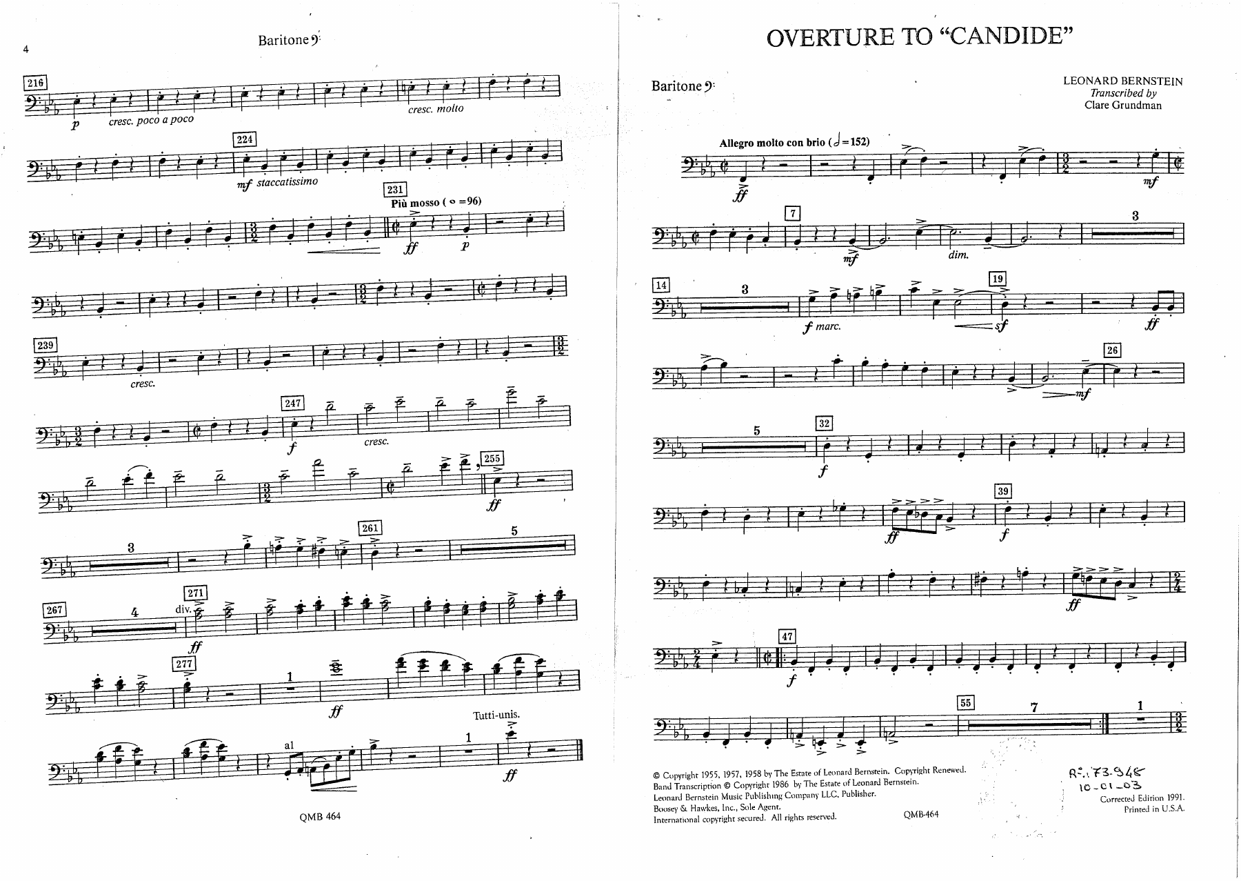 Overture to Candid - 25 - Euphonium in C BC — sheet music preview