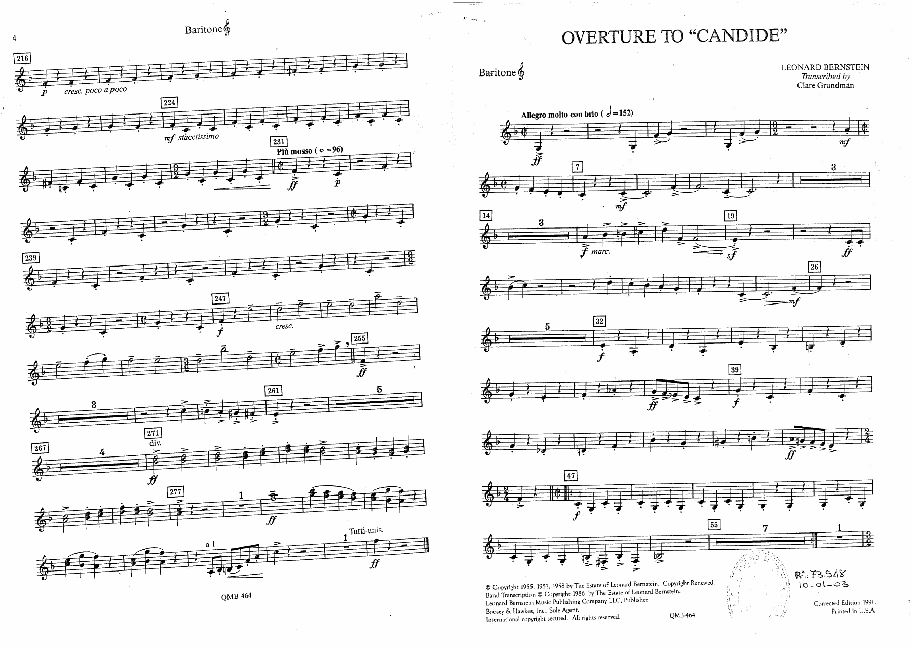 Overture to Candid - 25A - Euphonium in Bb TC — sheet music preview