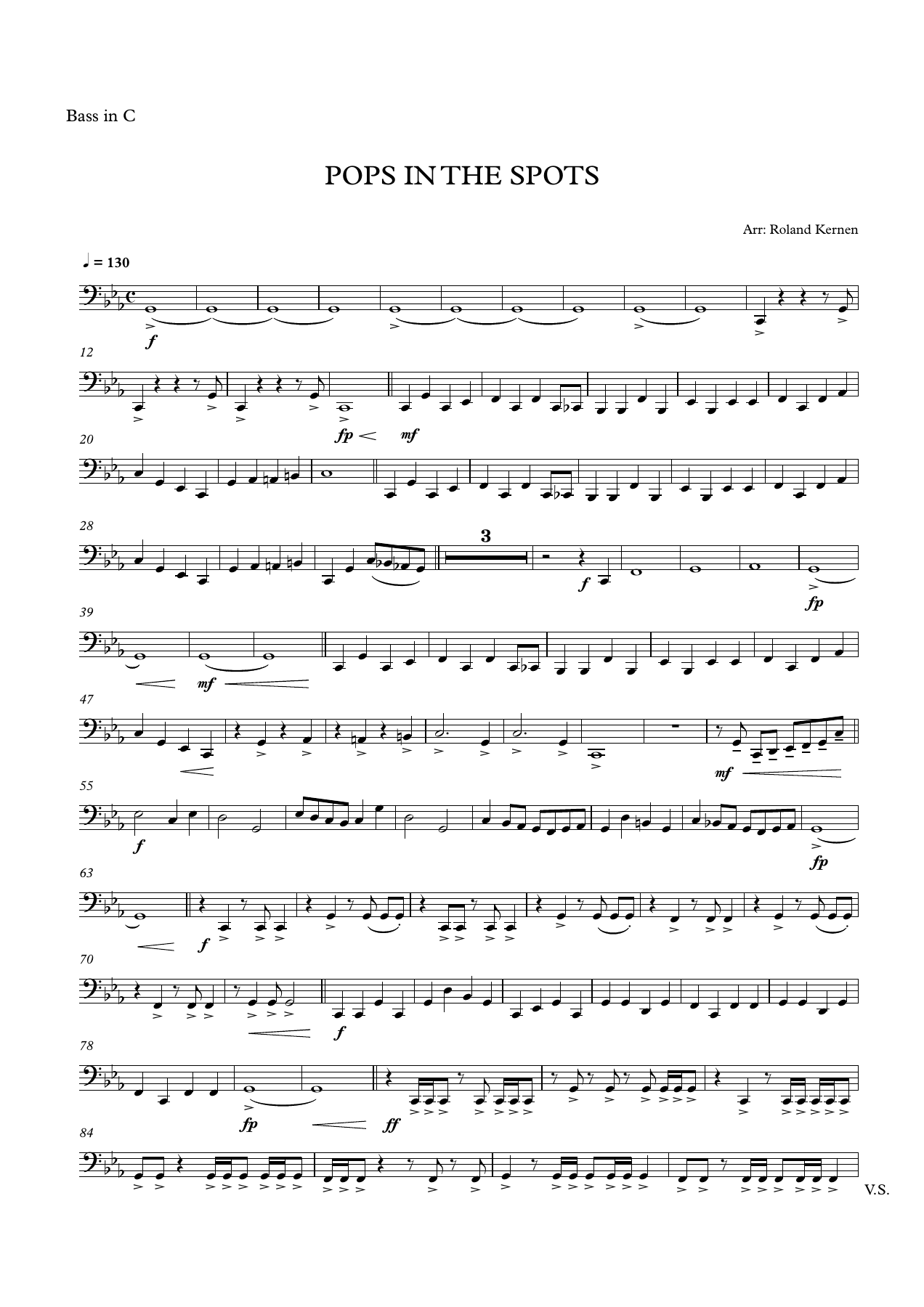22 Pops in the Spots — sheet music preview
