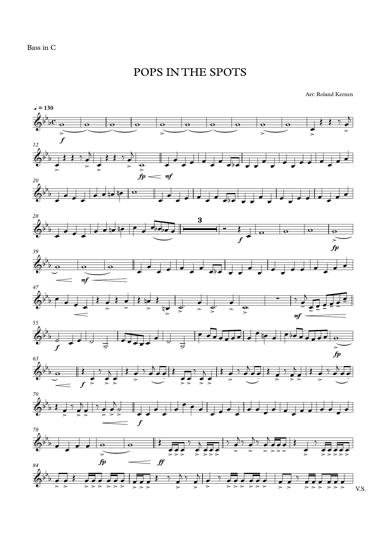23 Pops in the Spots — sheet music preview