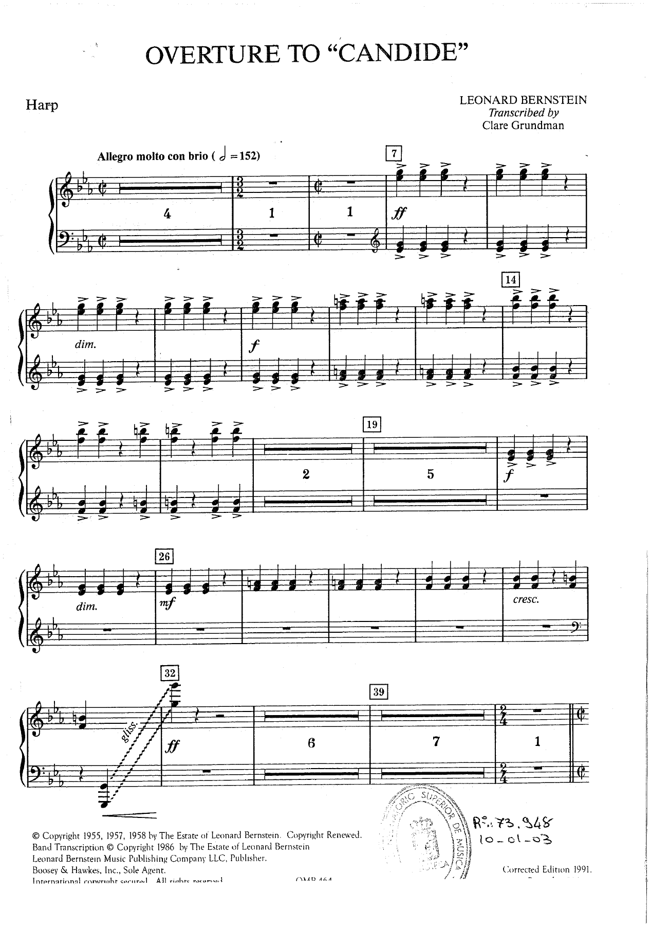 Overture to Candid - 28 - Harpa — sheet music preview