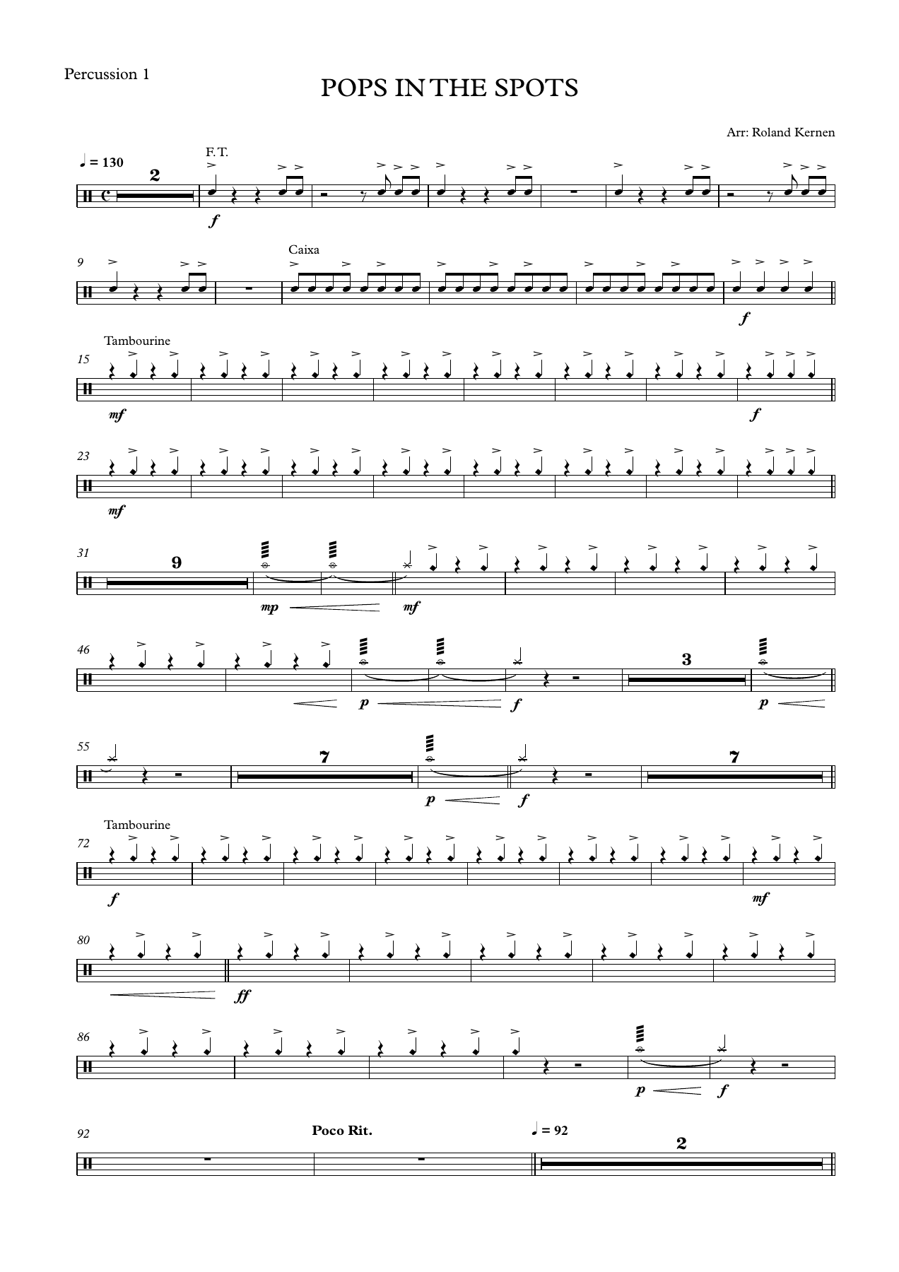 26 POPS IN THE SPOTS - Percussion — sheet music preview