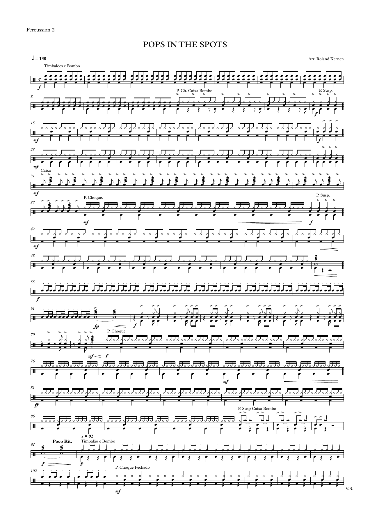 27 POPS IN THE SPOTS - Percussion — Concert Band sheet music by Percussion 2 | Pop