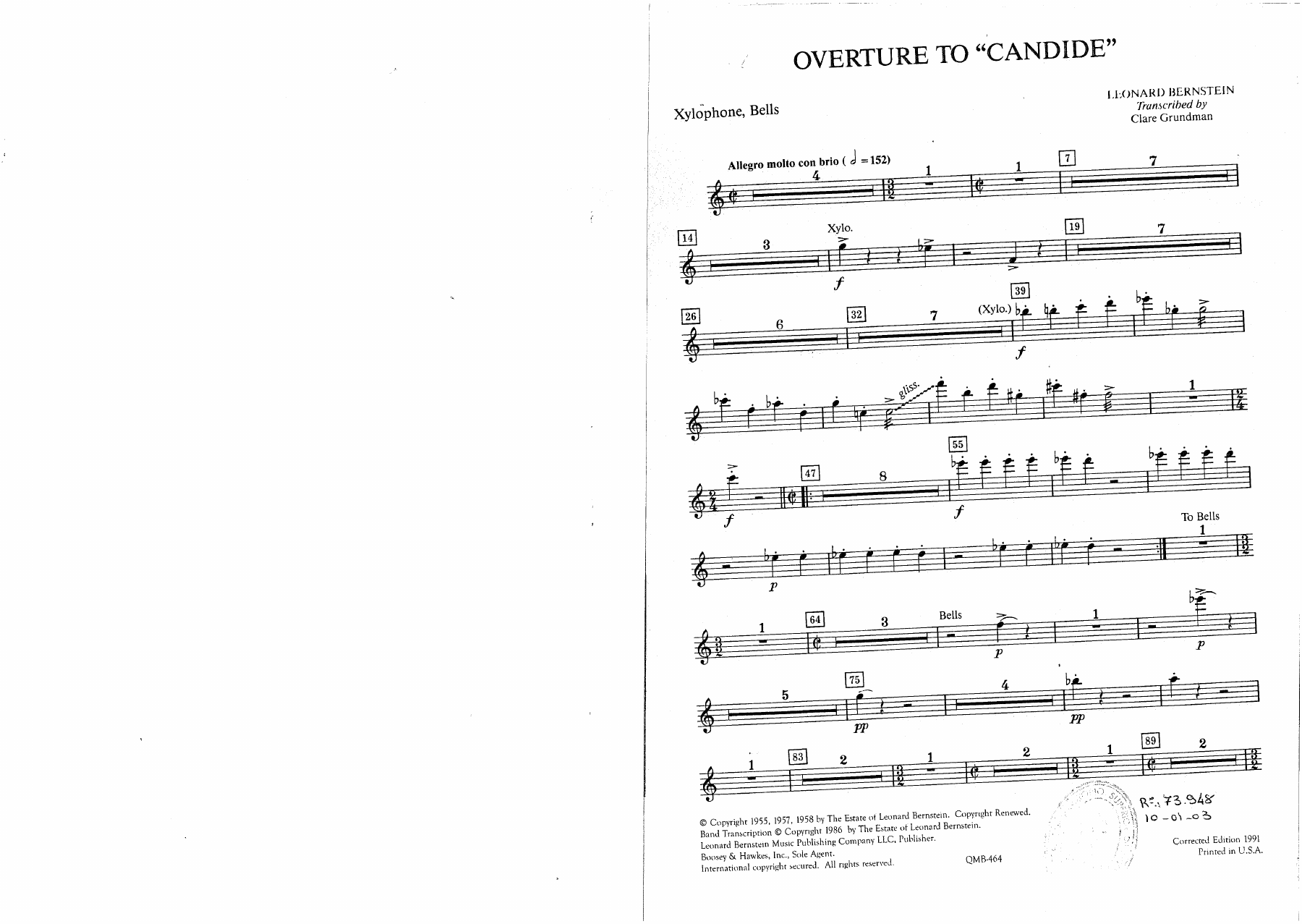 Overture to Candid - 30 - Mallets — sheet music preview
