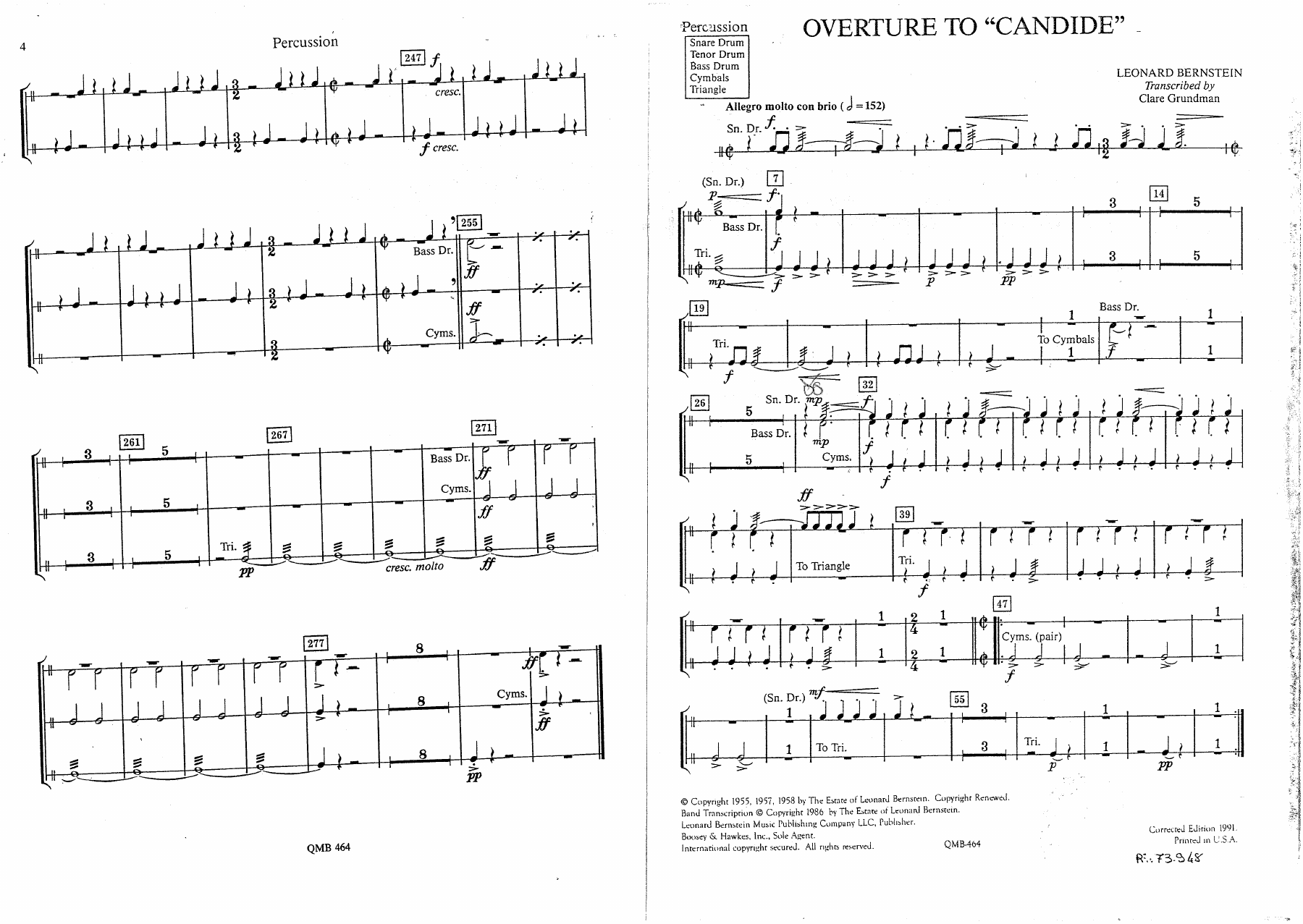 Overture to Candid - 31 - Percussion — sheet music preview
