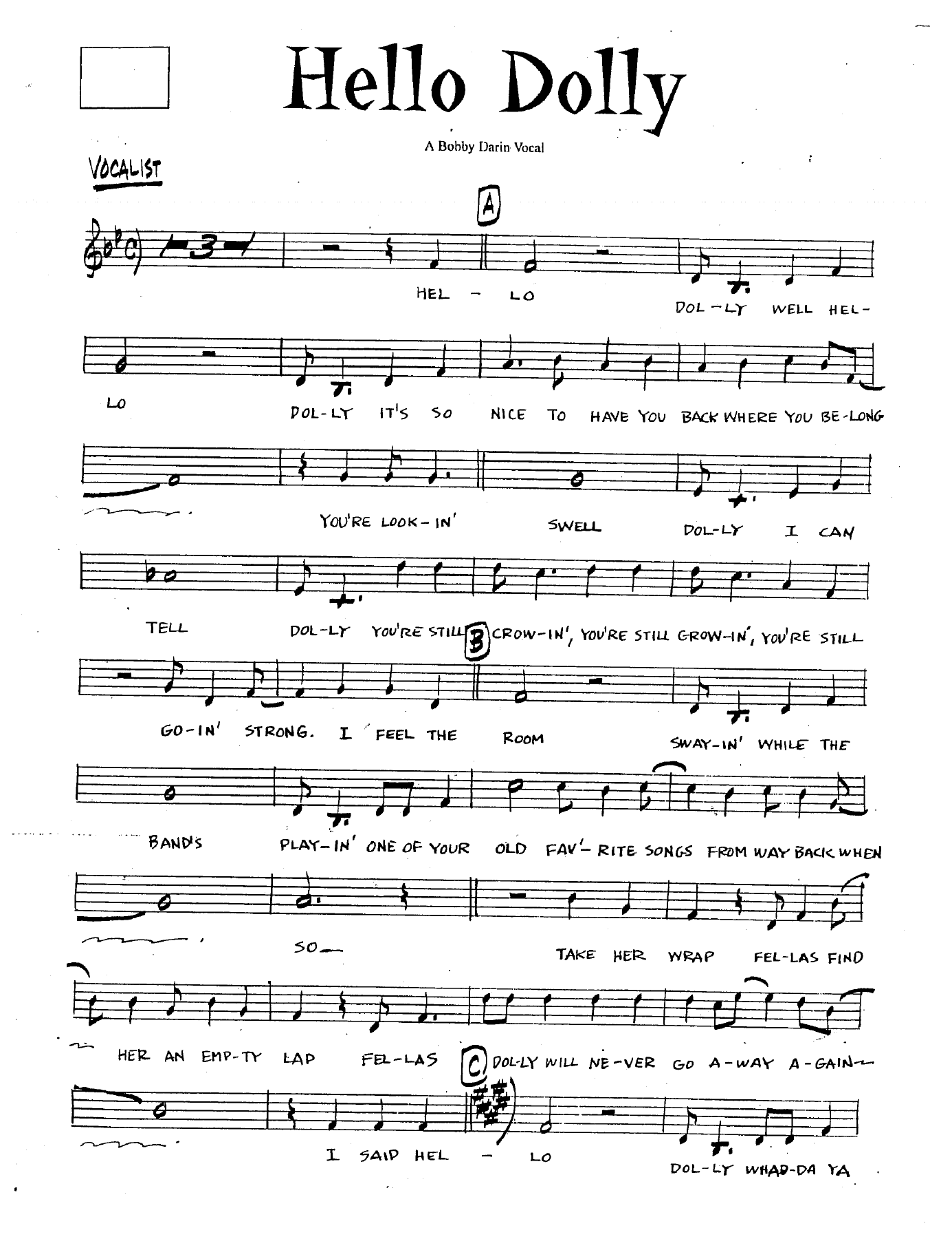Hello Dolly — sheet music preview