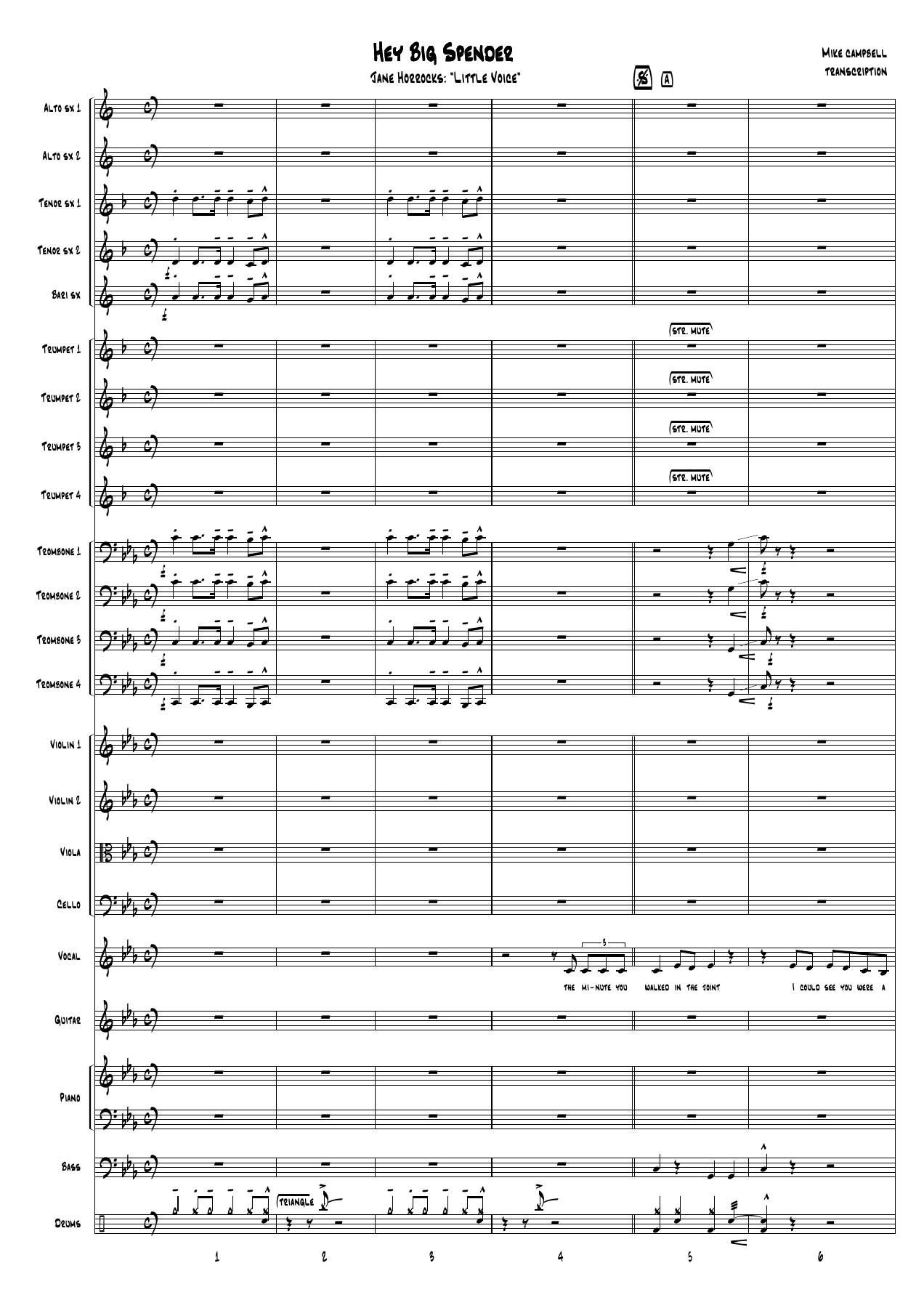 Hey Big Spender — sheet music preview