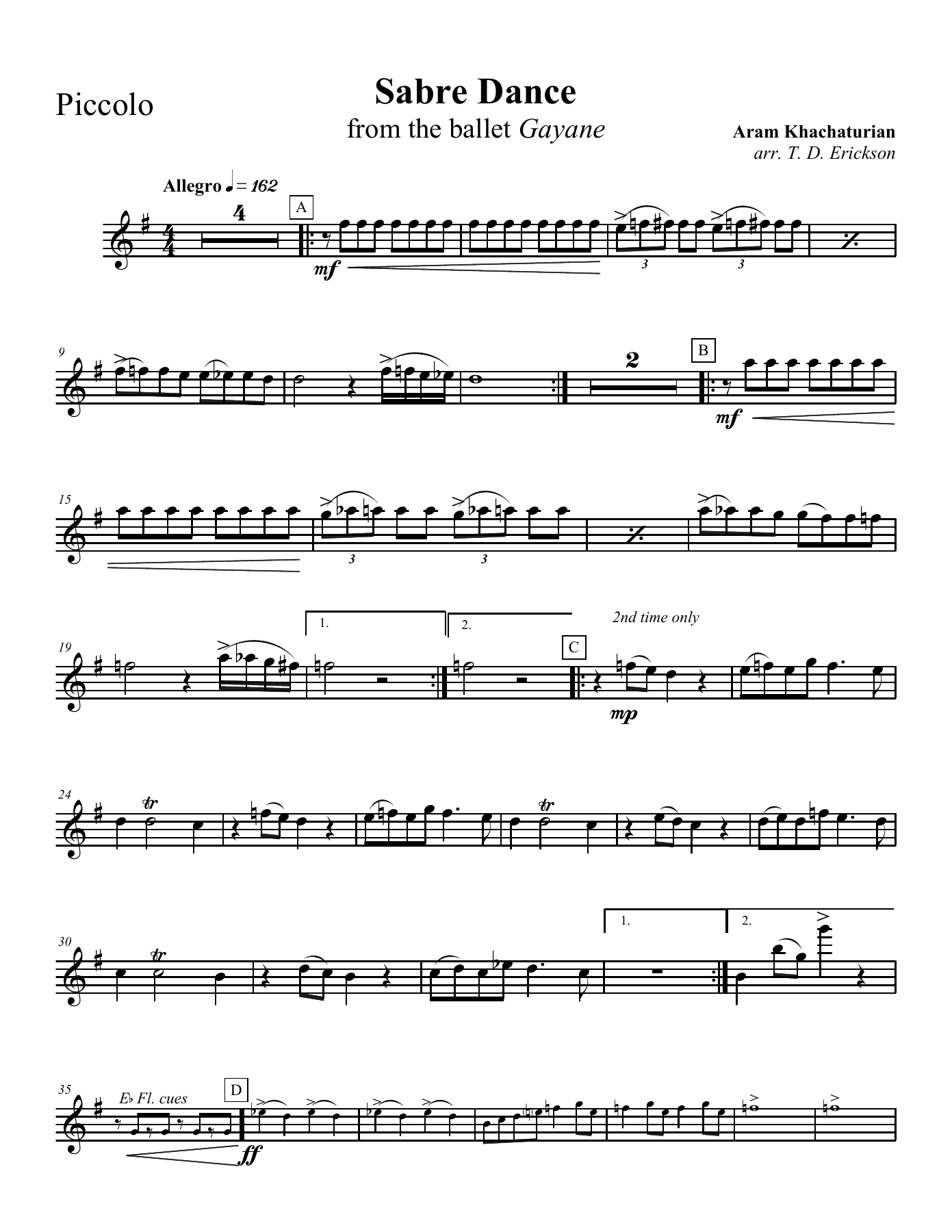 Sabre — sheet music preview