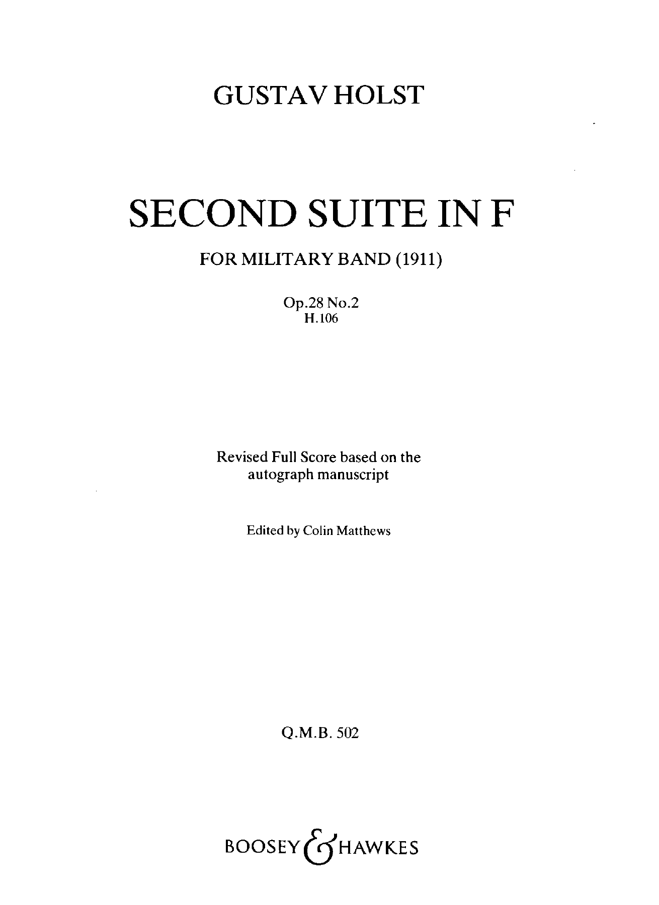 Second Suite In F — sheet music preview