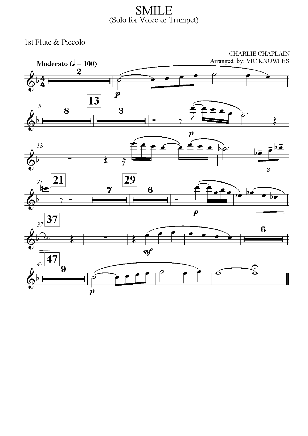 Smile — sheet music preview