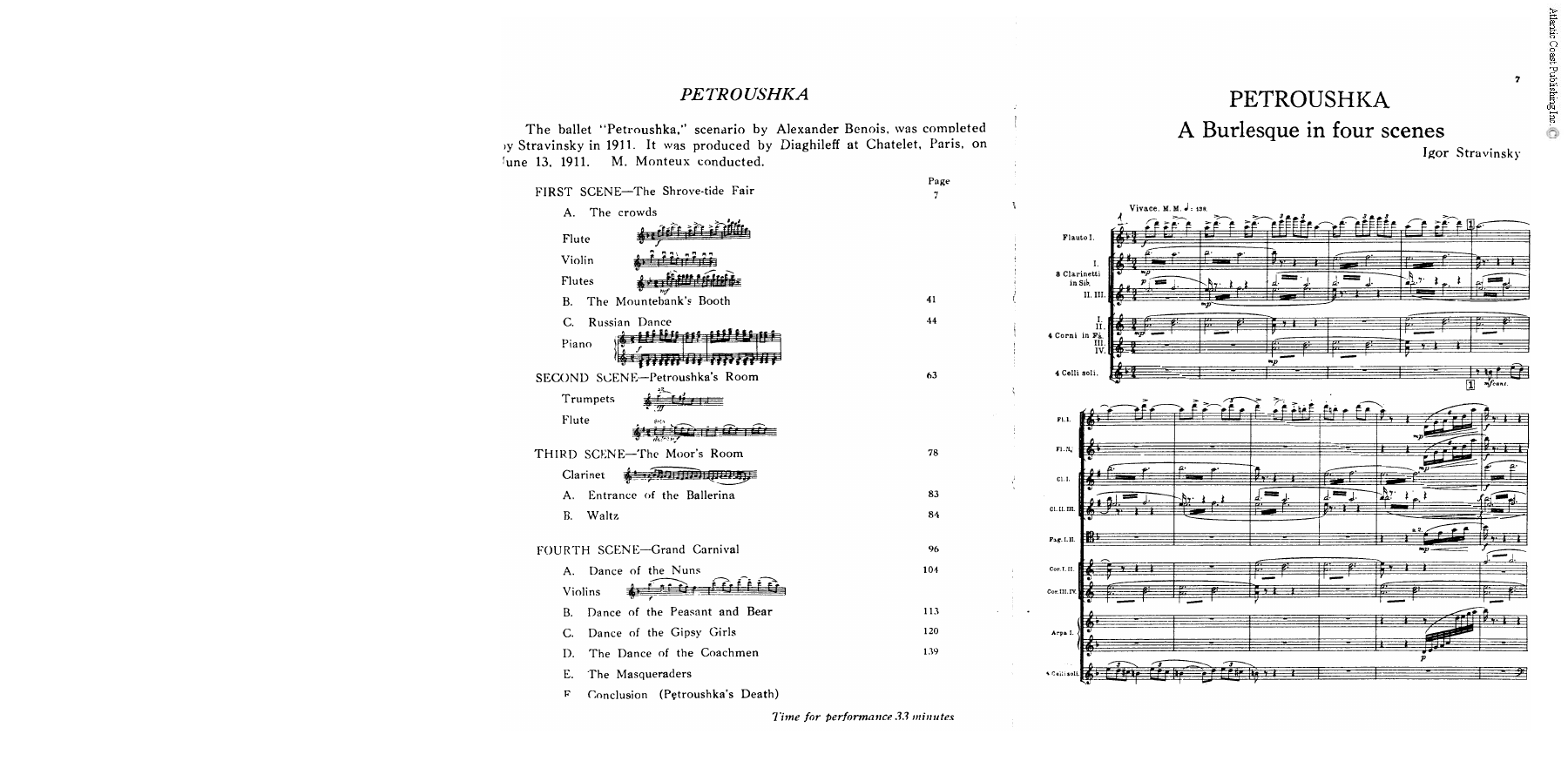 Stravinsky Petrushka — sheet music preview