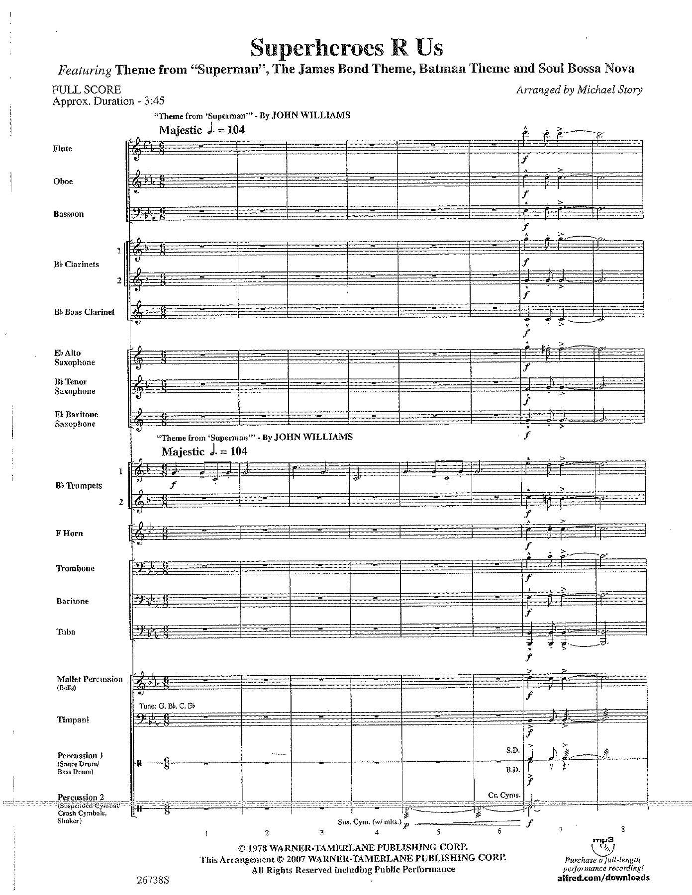 Superheroes arr. Michael Story-score — sheet music preview