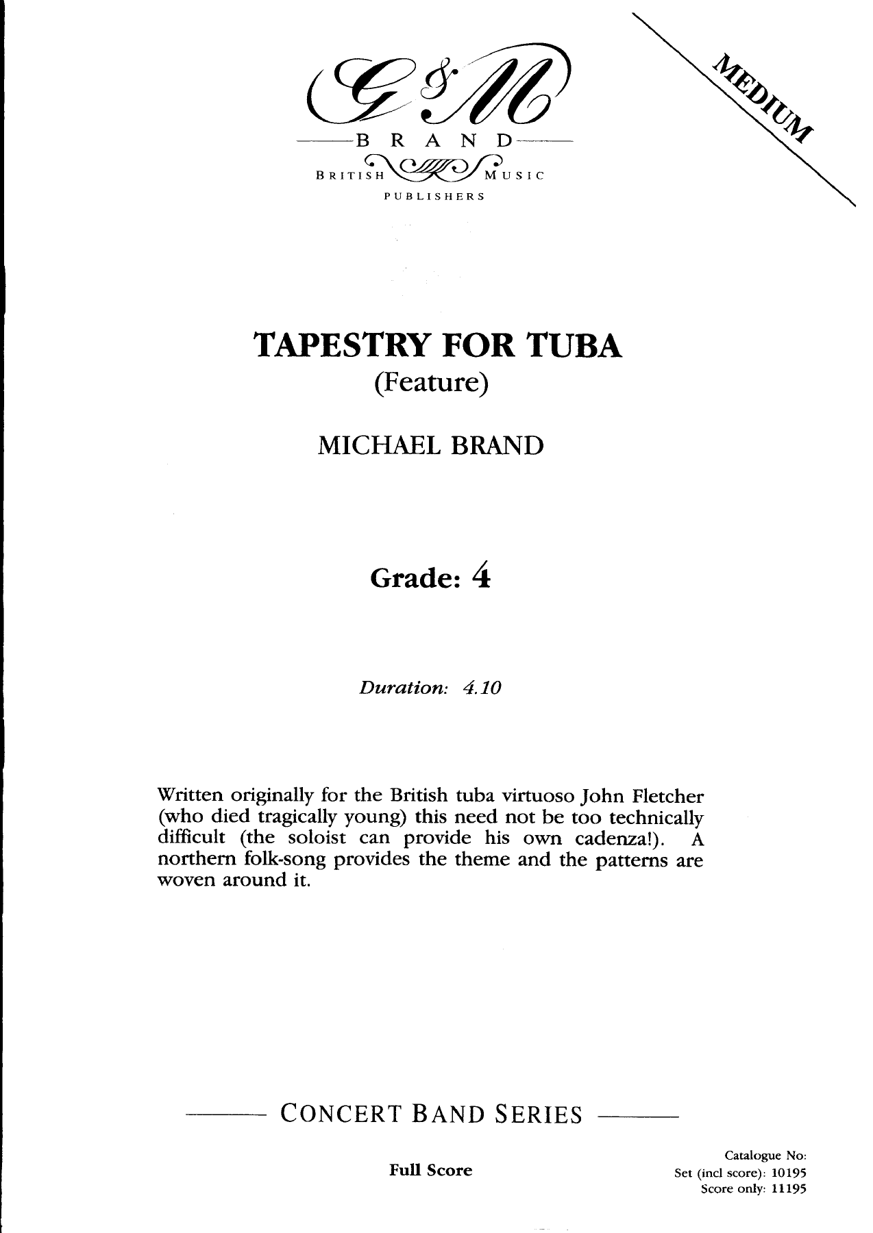 Tapestry For Tuba — sheet music preview
