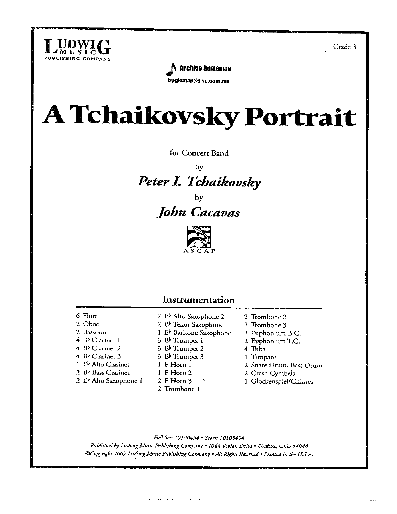 A Tchaikovsky Portrait Partes — sheet music preview