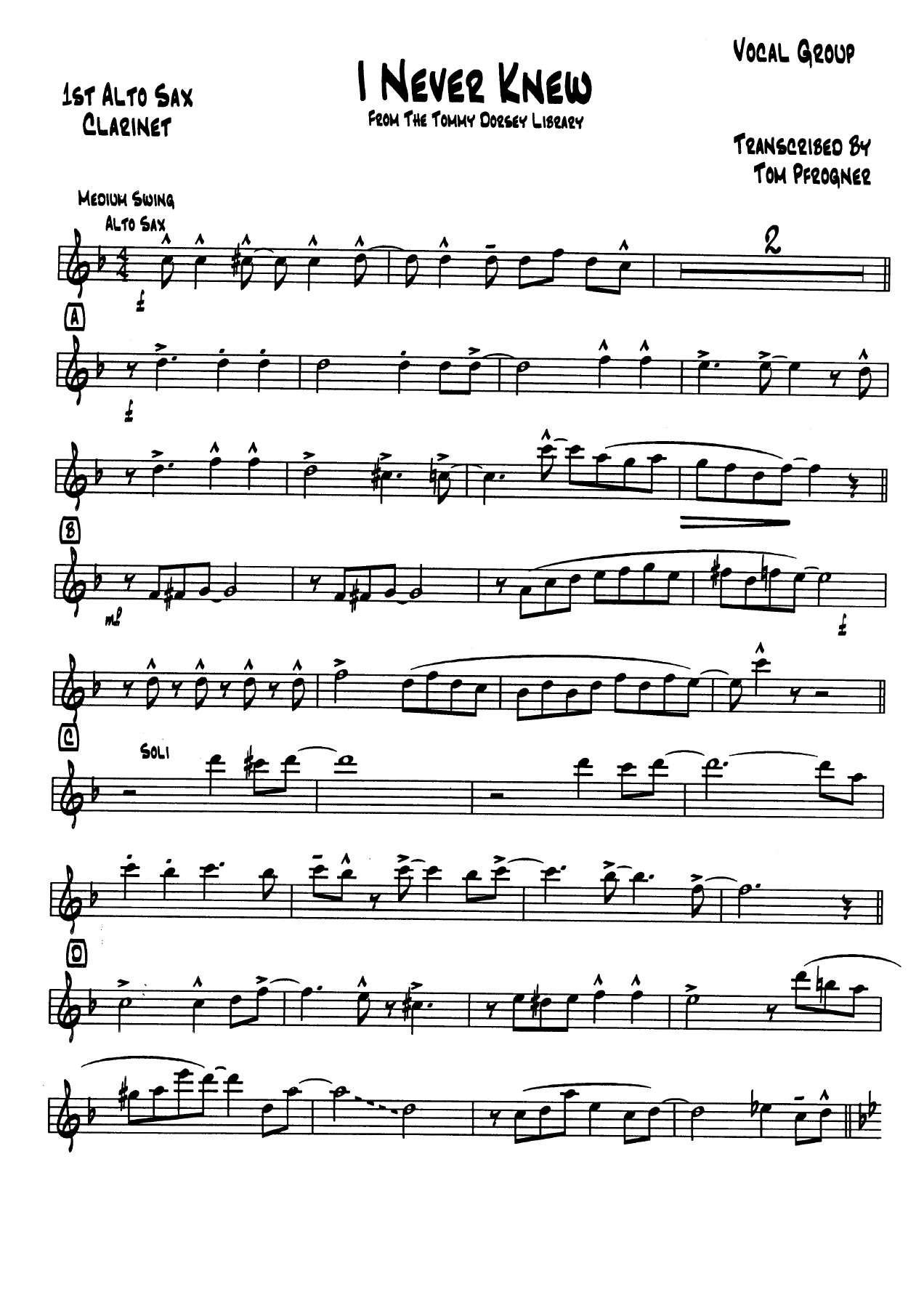 I Never Knew — sheet music preview