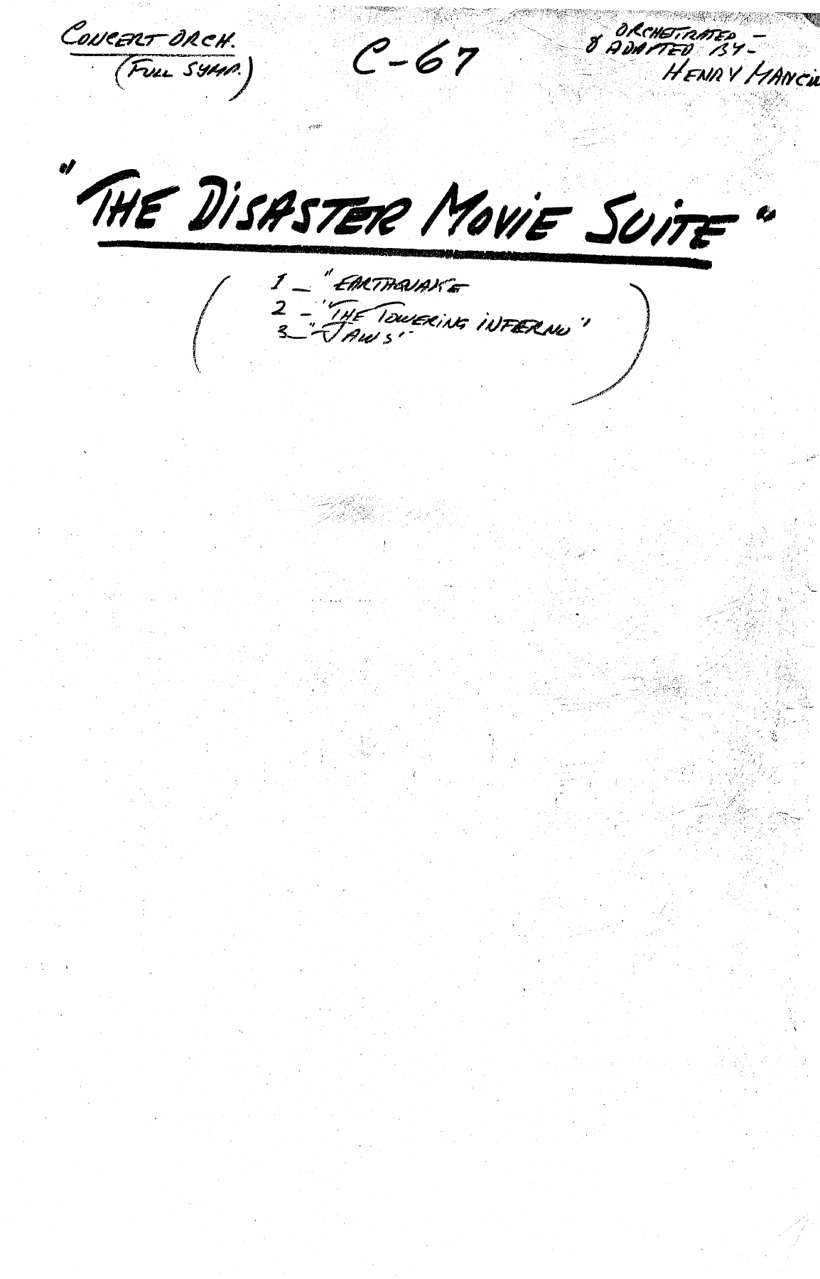 The Disater Movie Suite (H.Mancini) score — Concert Band sheet music by Henry Mancini | Film Music