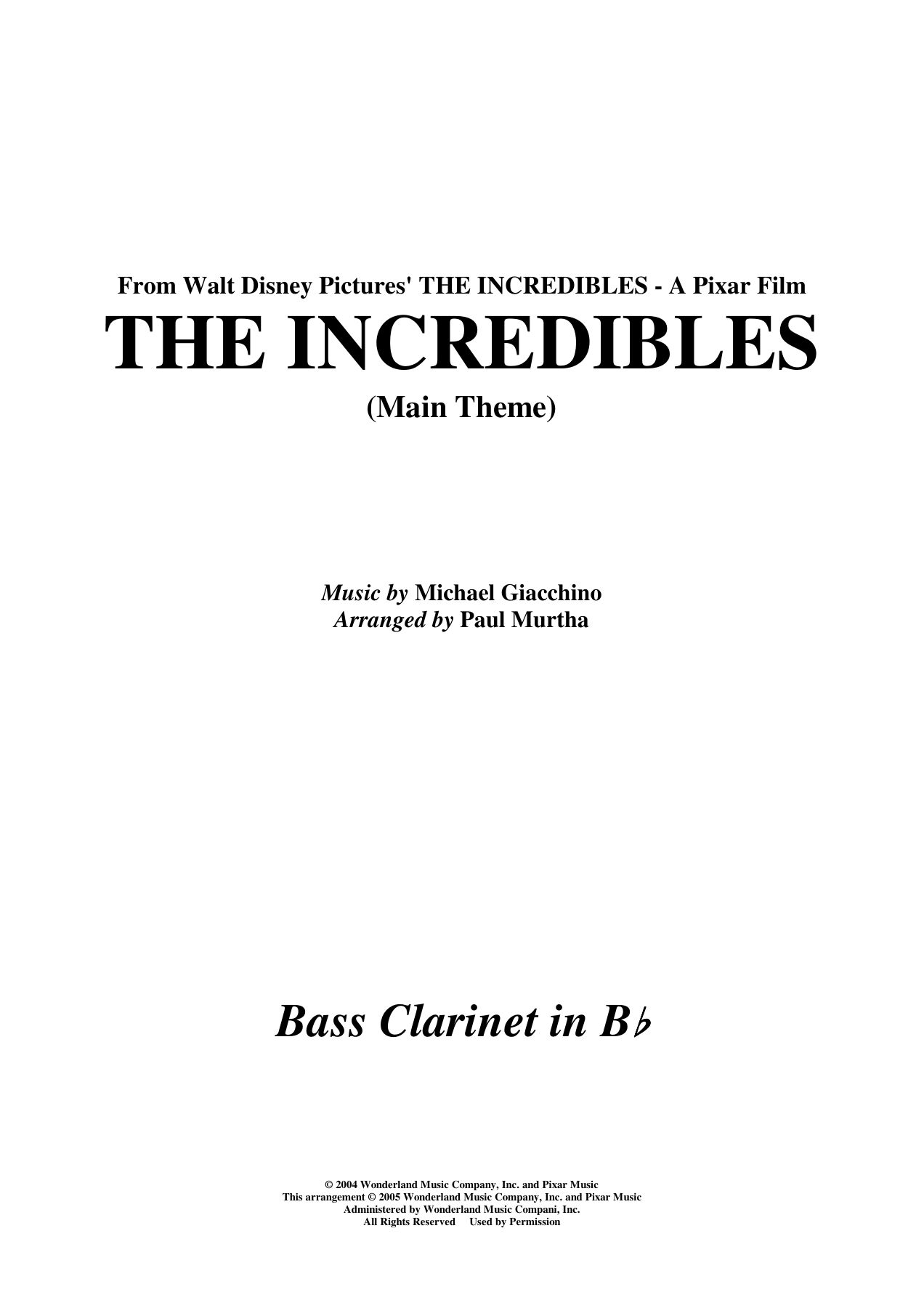 08 the Incredibles — sheet music preview