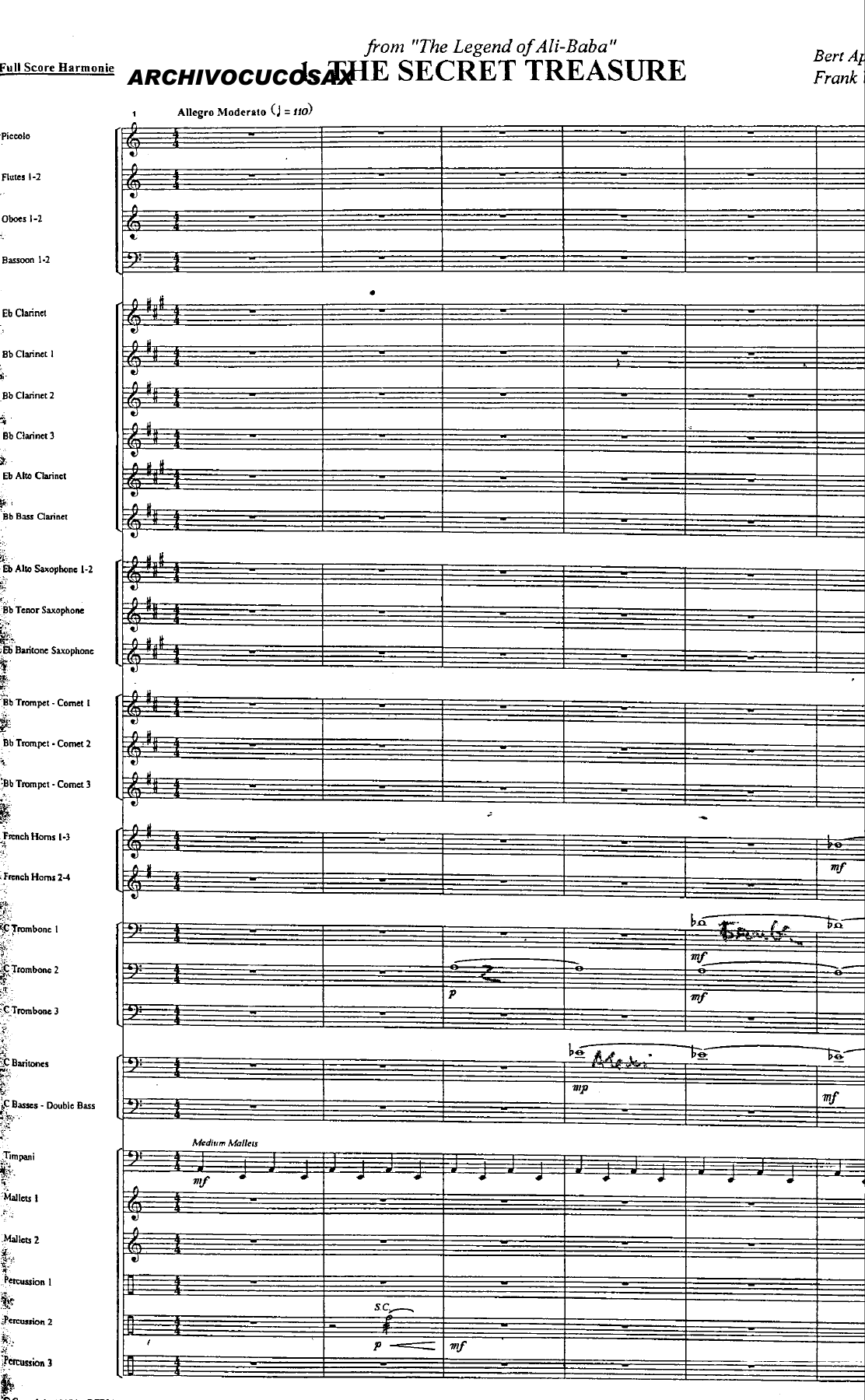 The Legend Of Ali Baba — sheet music preview
