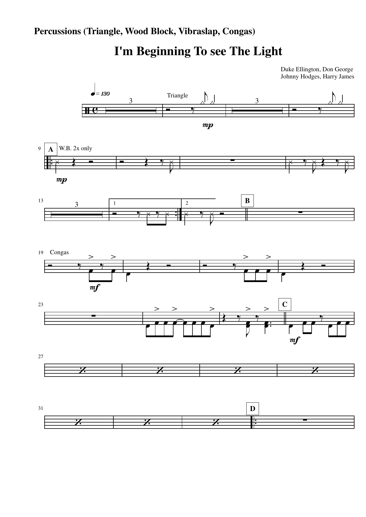 Percussions — sheet music preview