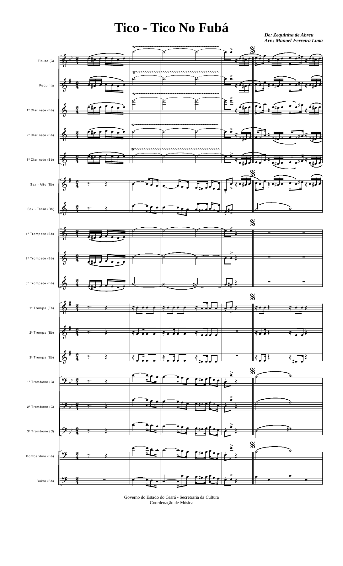 Tico Tico No Fuba — sheet music preview