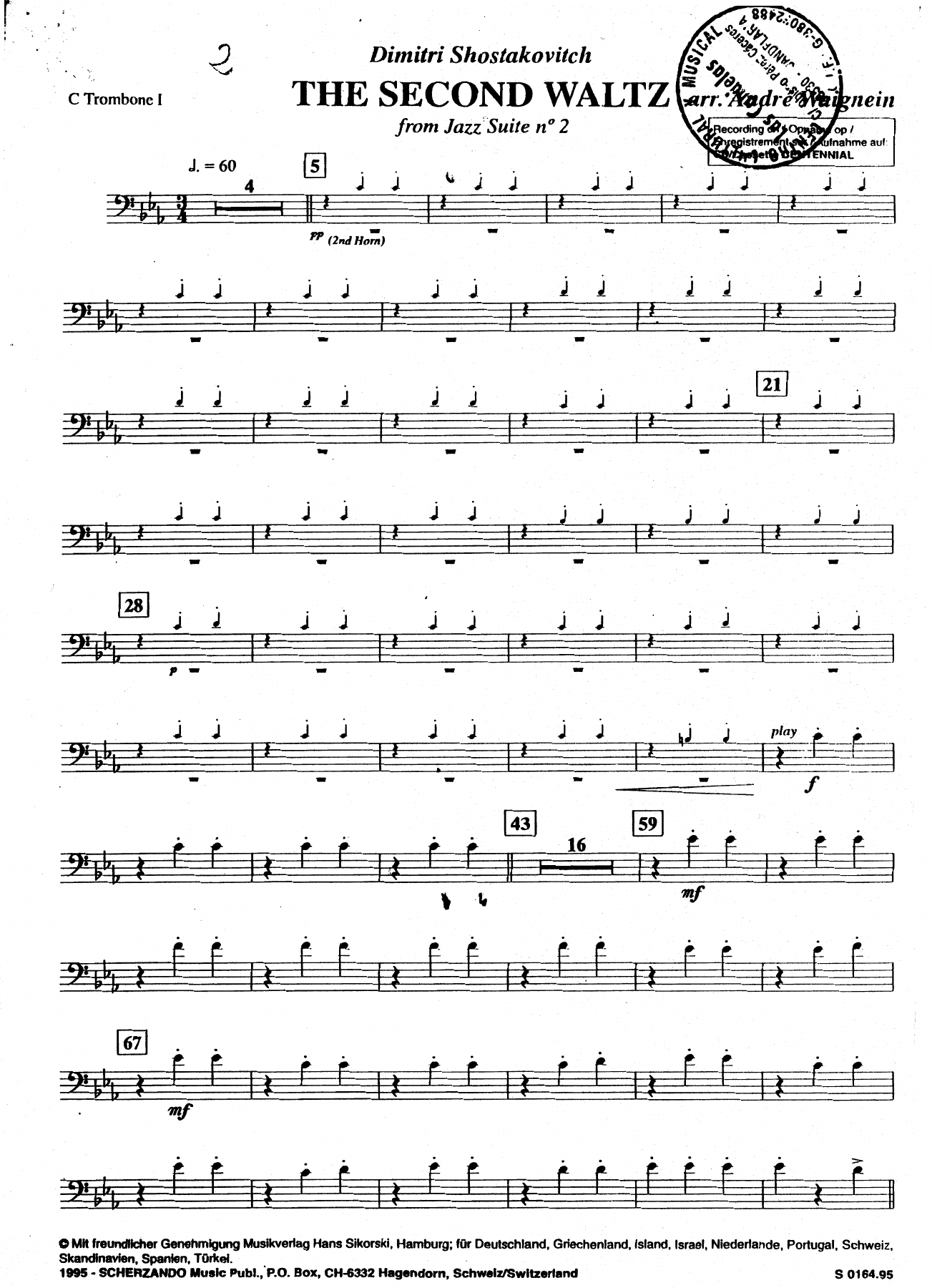 trombon — sheet music preview