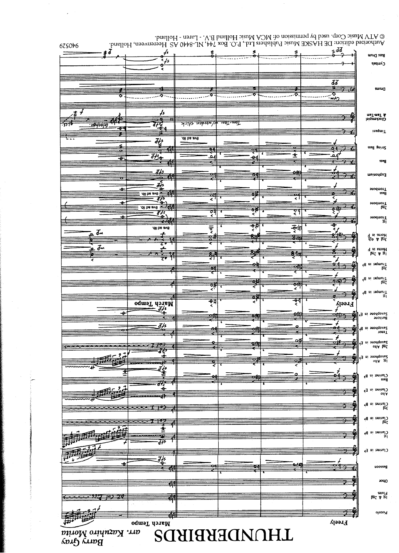 Thunderbirds — sheet music preview