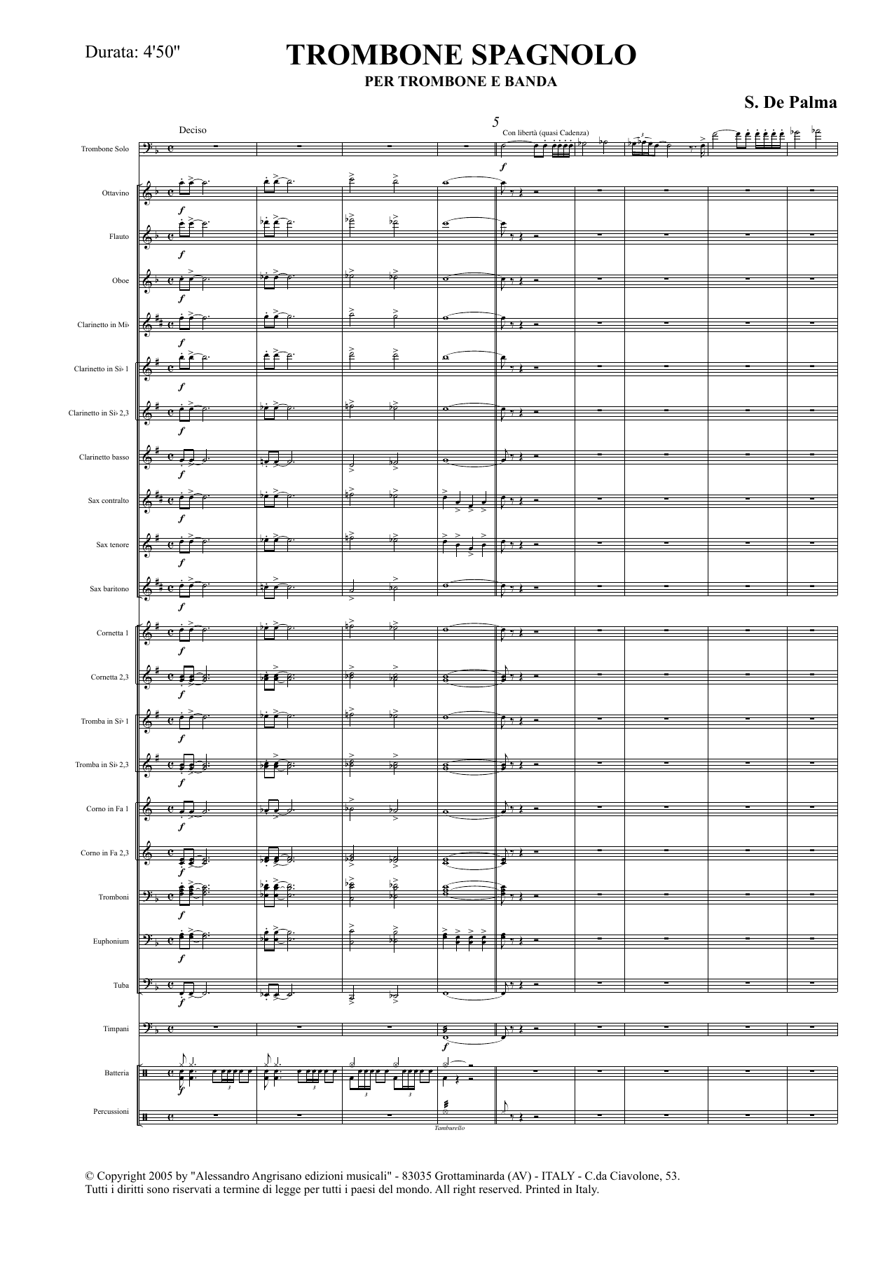 Trombone spagnolo — sheet music preview