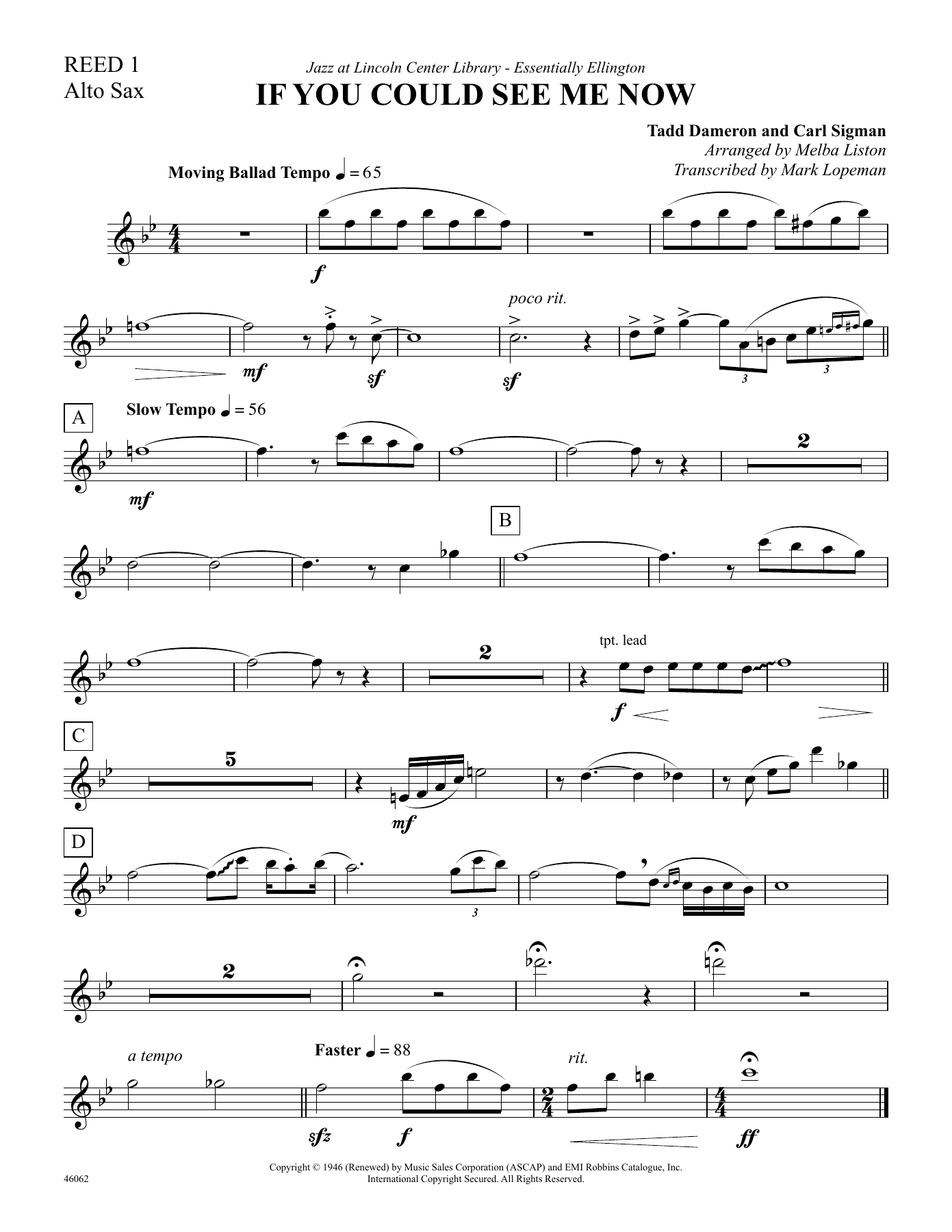 If You Could See Me Now - Reed — sheet music preview