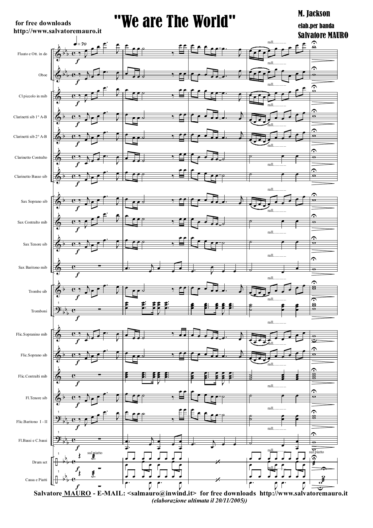 We Are The World (S.Mauro) M.Jackson — sheet music preview