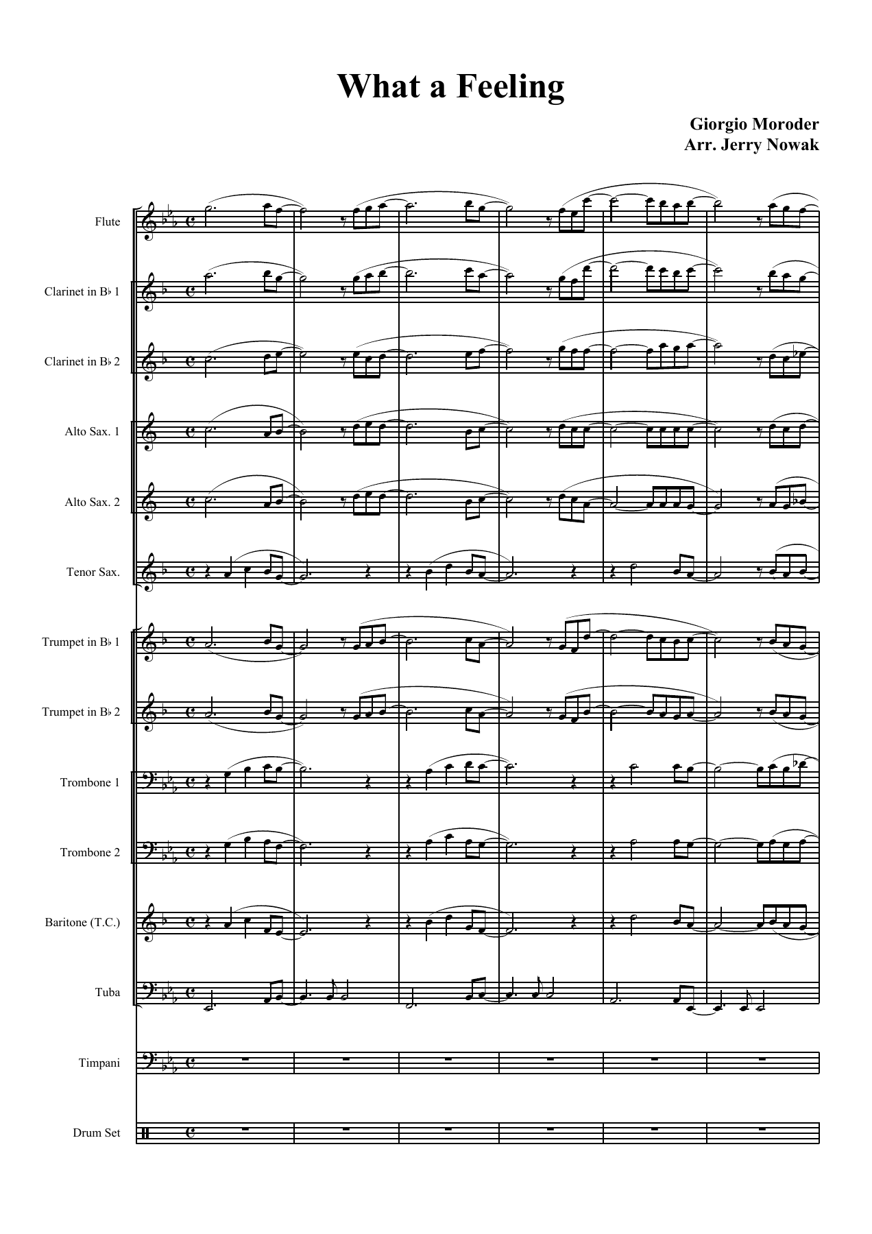 What A Fieeling (J.Nowak) score — sheet music preview