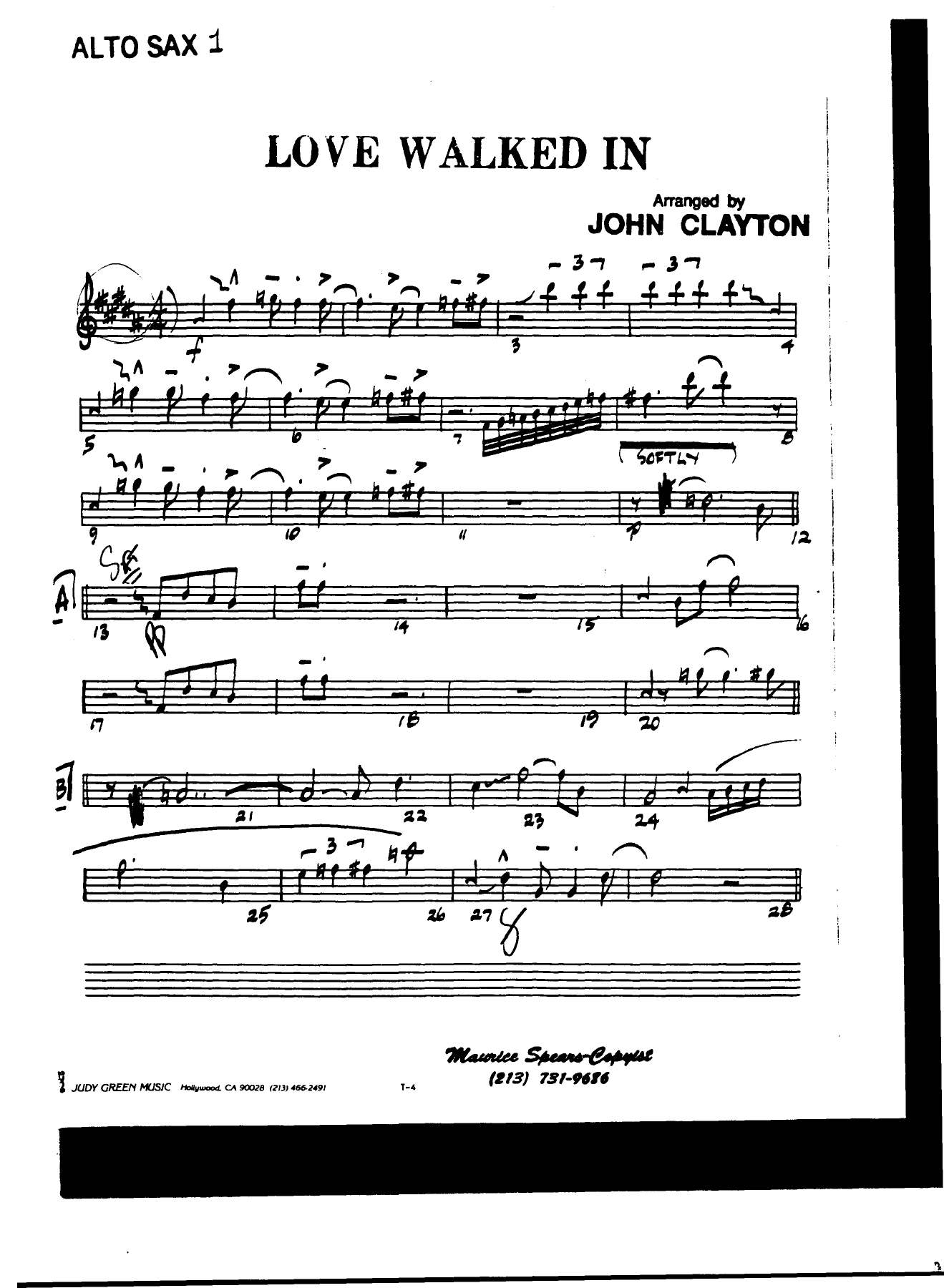 Love Walked In-D John Clayton-Ernestine Anderson — sheet music preview