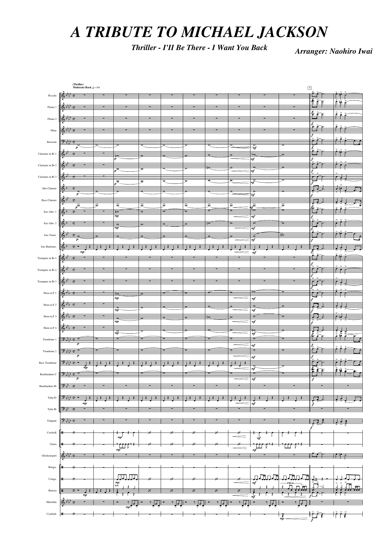 A Tribute to Michael Jackson — sheet music preview