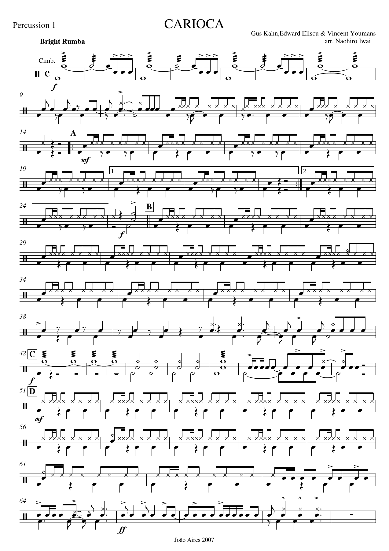 Percussao I — sheet music preview