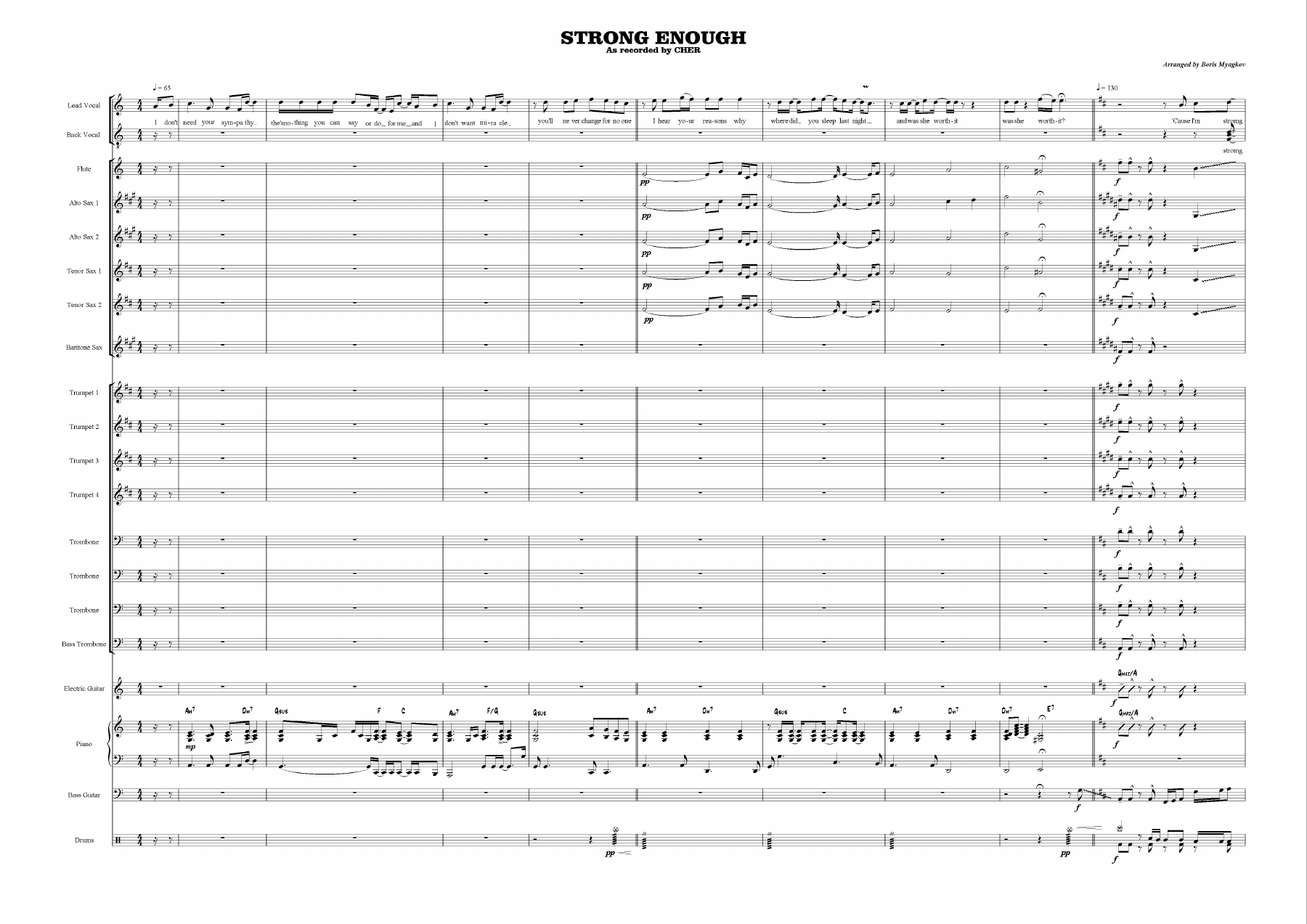 Strong Enough - Am - Cher - Boris Myagkov - Vocal Group — sheet music preview