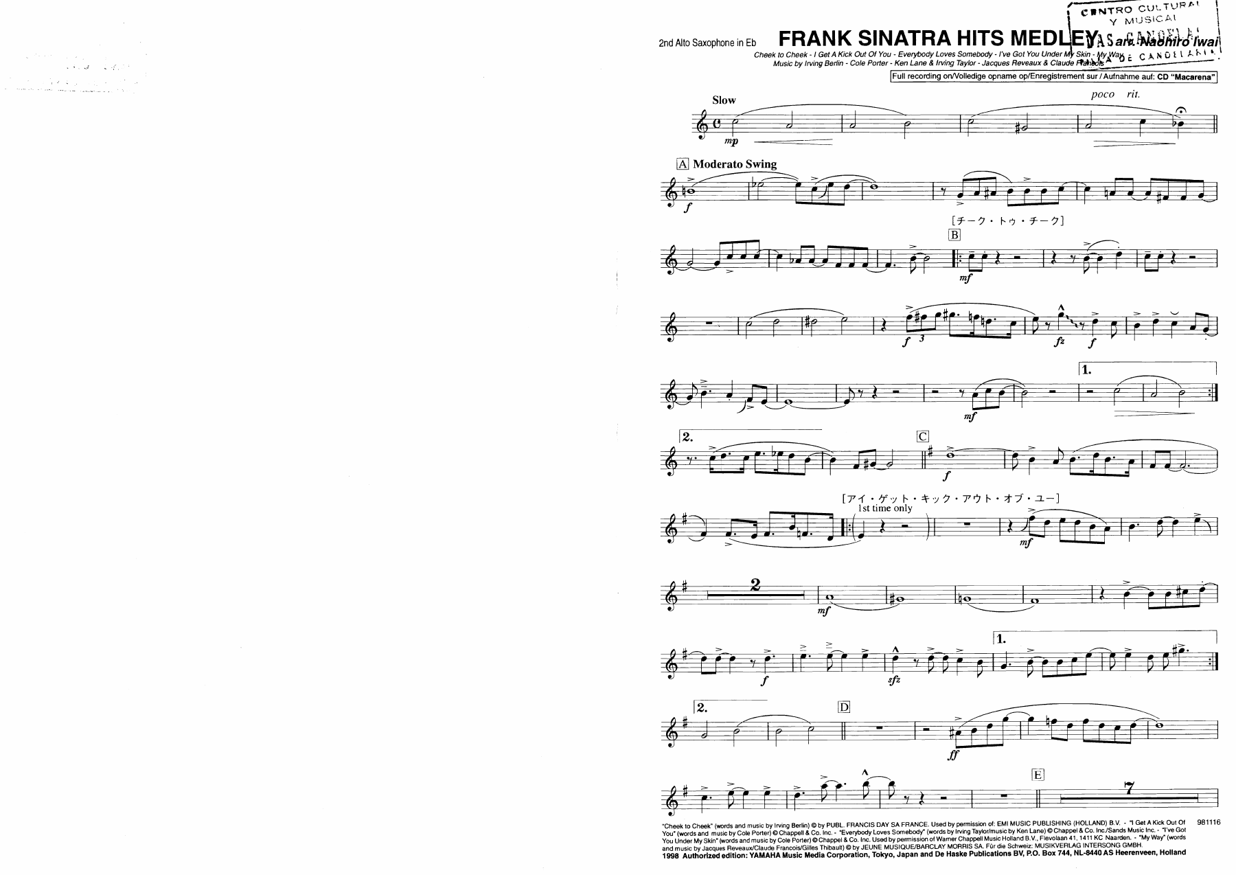 12 saxo alto — sheet music preview