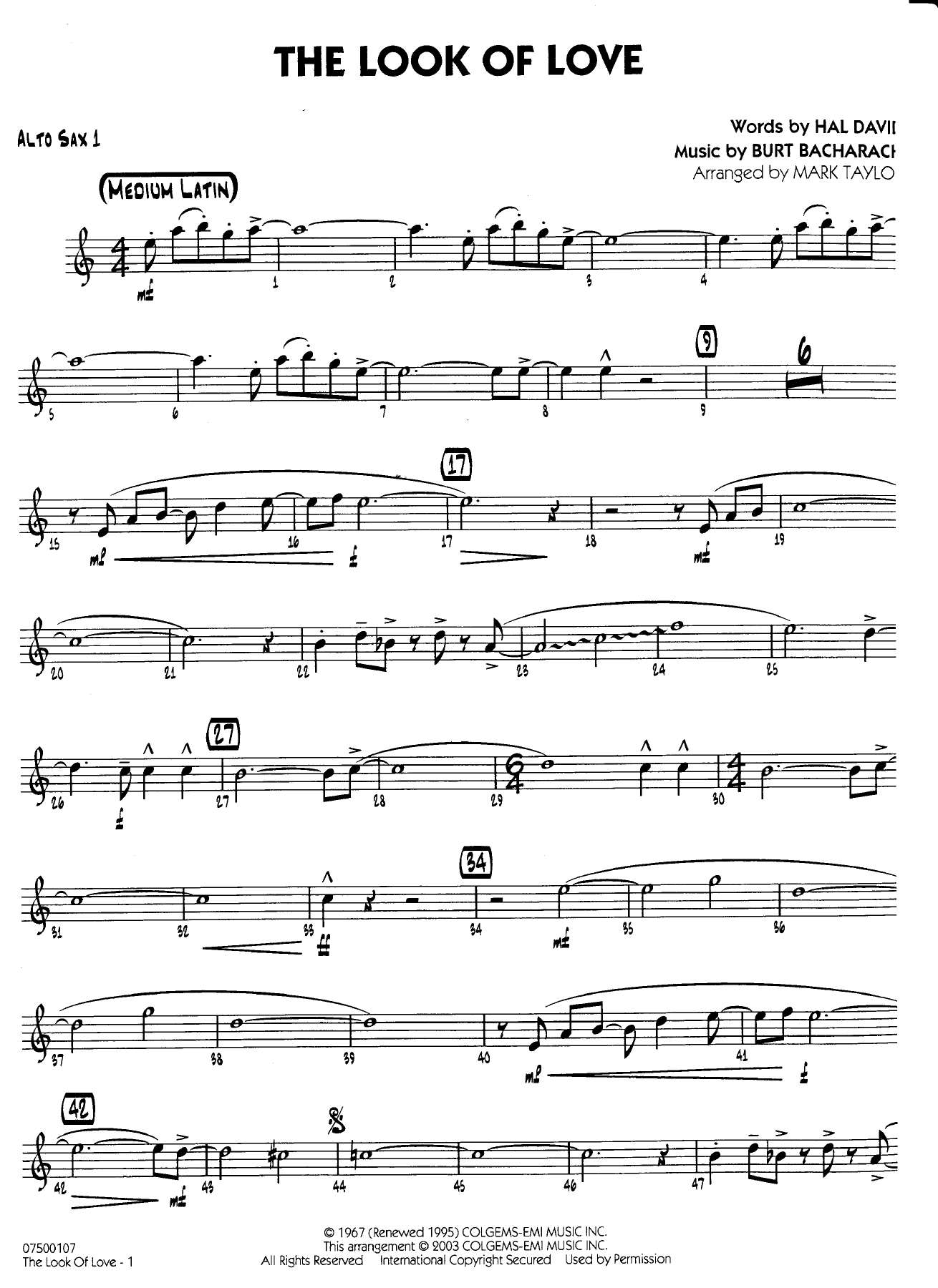 look of love, the — sheet music preview
