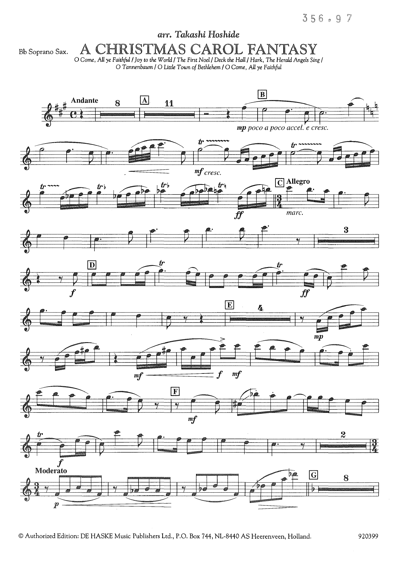 A Christmas Carol Fantasy — sheet music preview