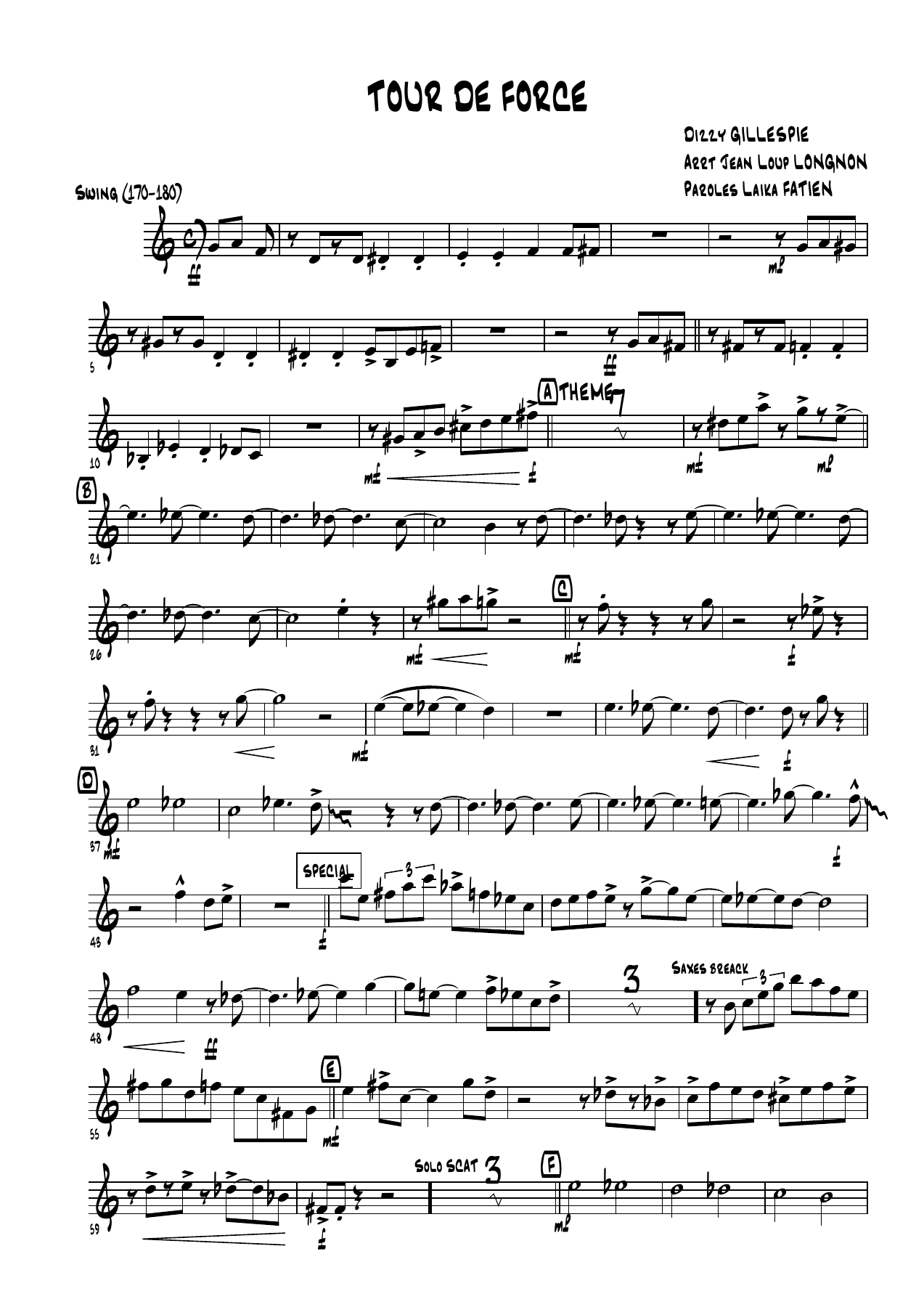 TourDeForce — sheet music preview