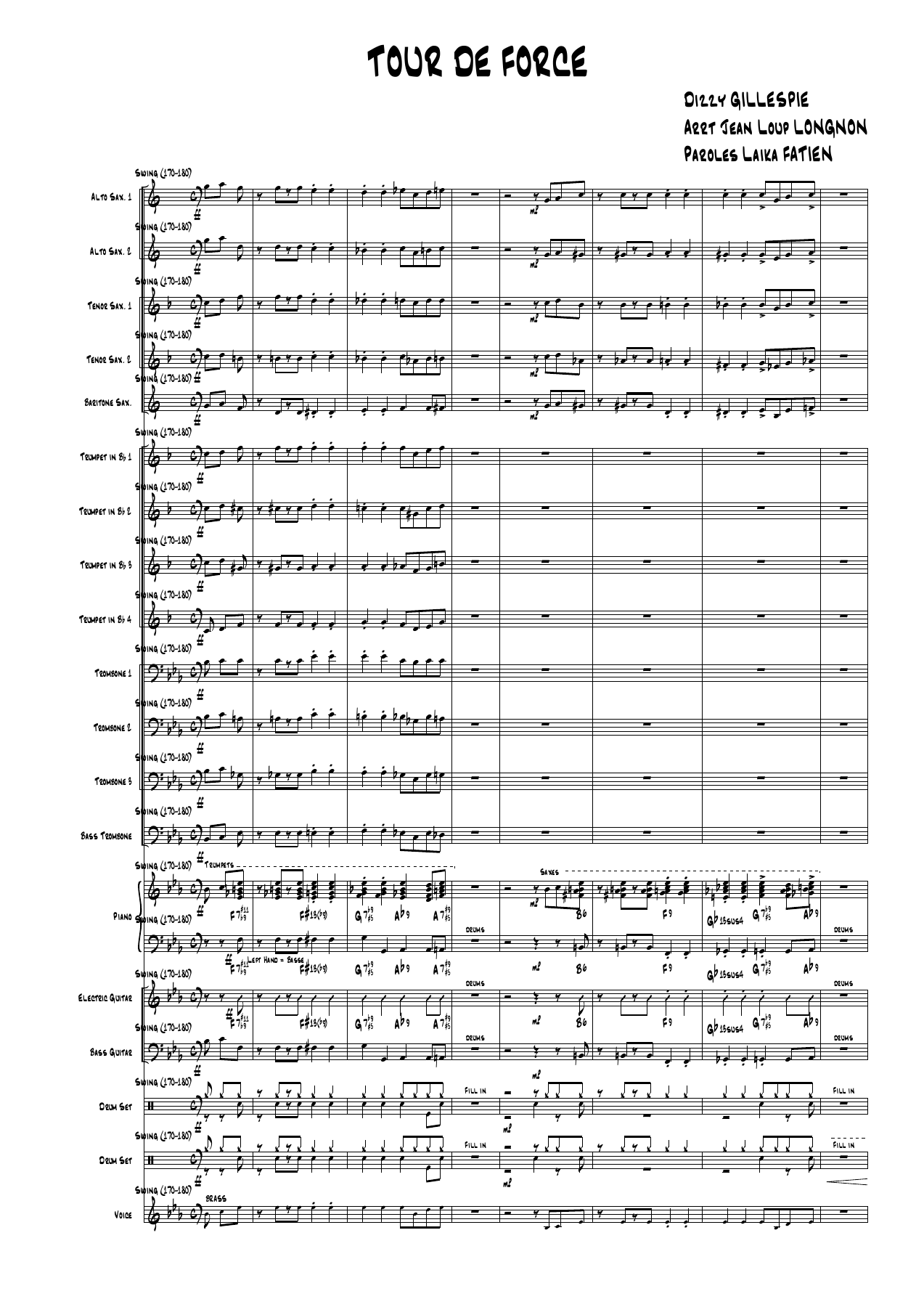 TourDeForce - score — sheet music preview