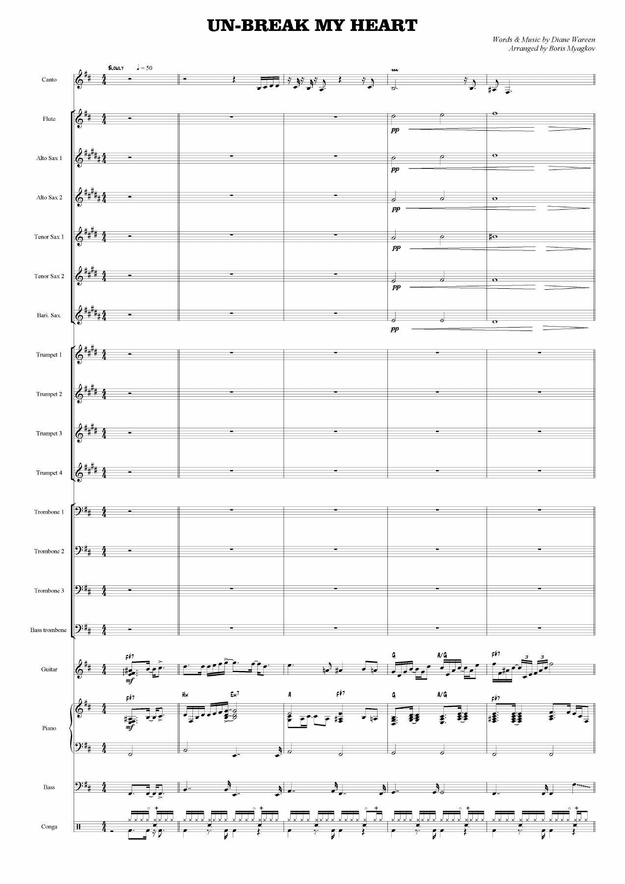 Un-Break My Heart — sheet music preview