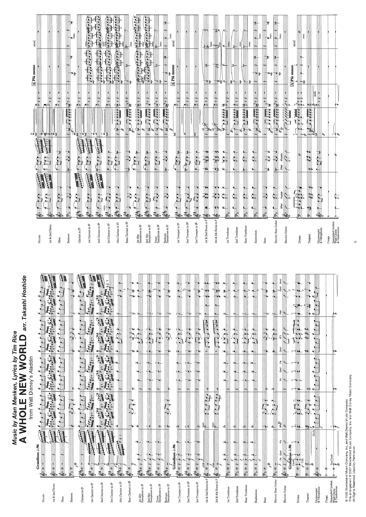 A Whole New World score — sheet music preview