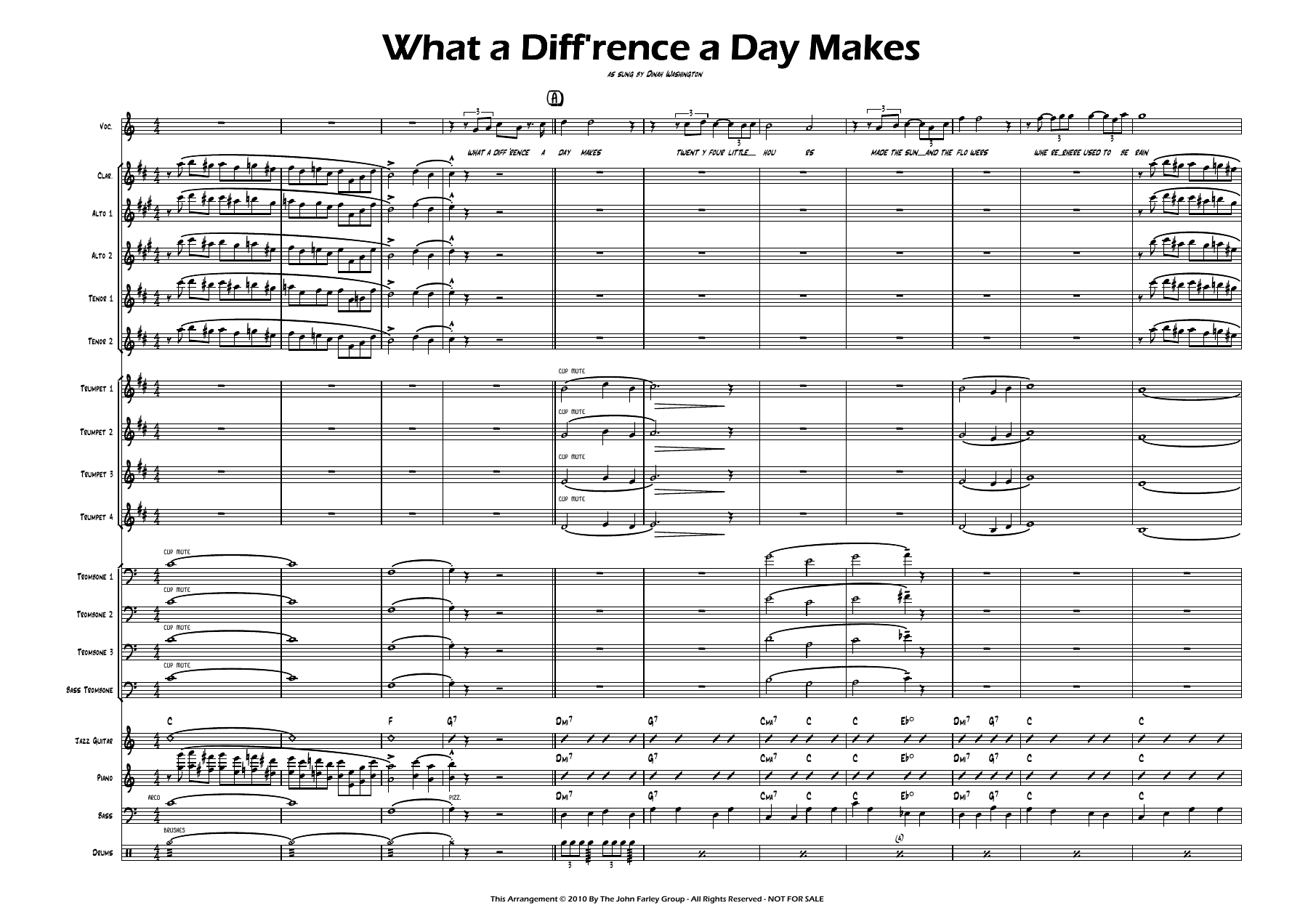 What A Diff'rence A Day Made -vocal — sheet music preview