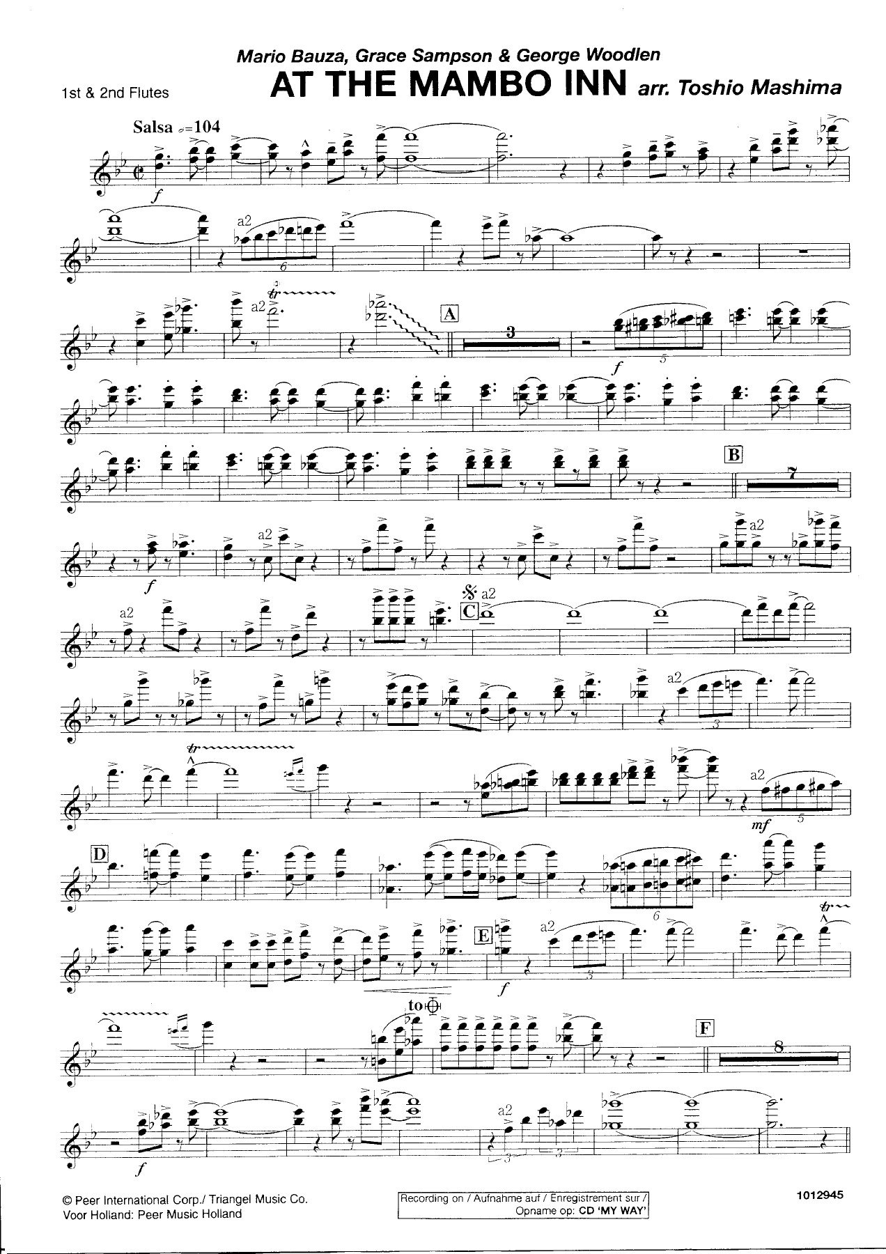 At the Mambo Inn — 1st & 2nd Flutes — sheet music preview