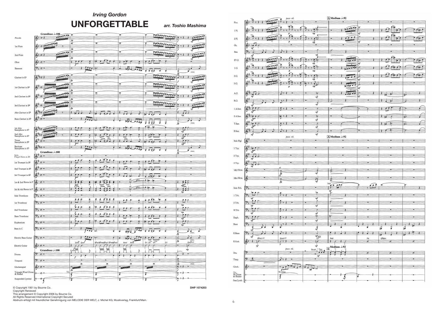 Unforgettable — sheet music preview