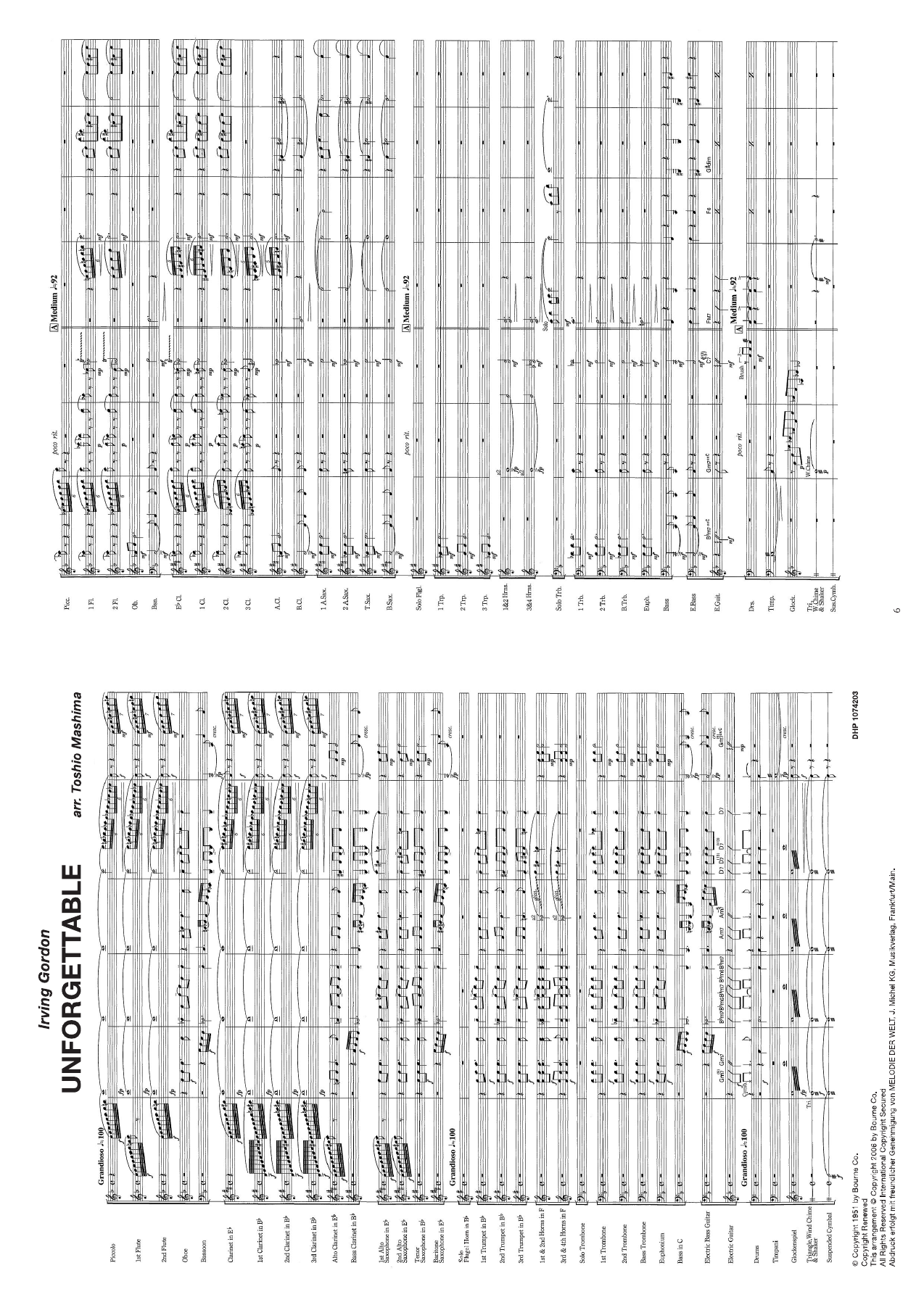Unforgettable-score — Concert Band sheet music by Mr. X | Jazz Standard