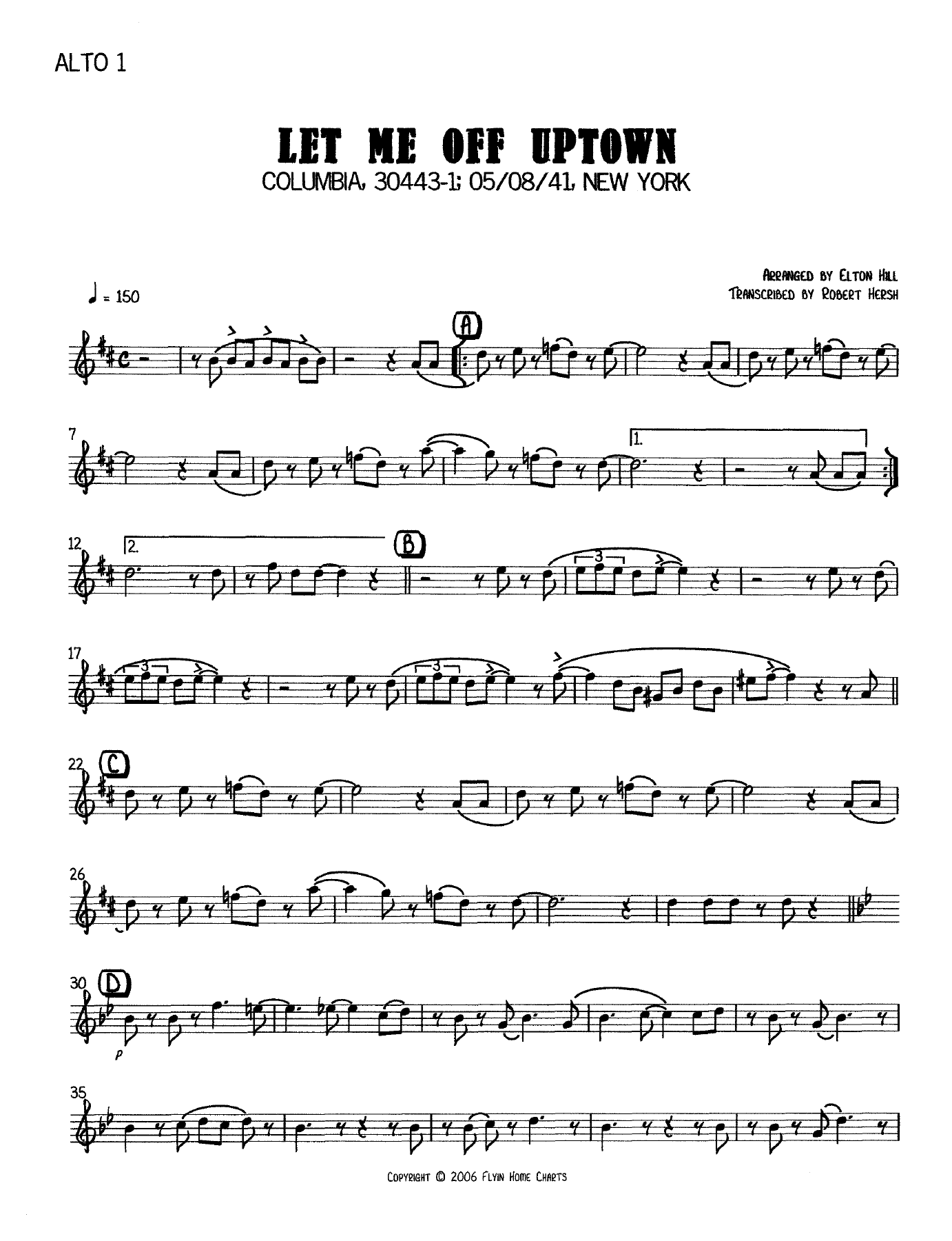Let Me Off Uptown GK parts — sheet music preview