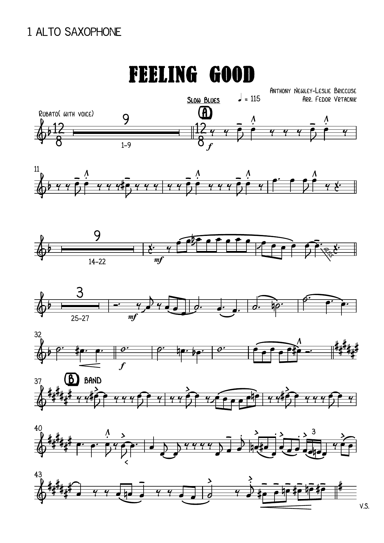 FEELING GOOD-Fm 1 Alto Saxophone — sheet music preview