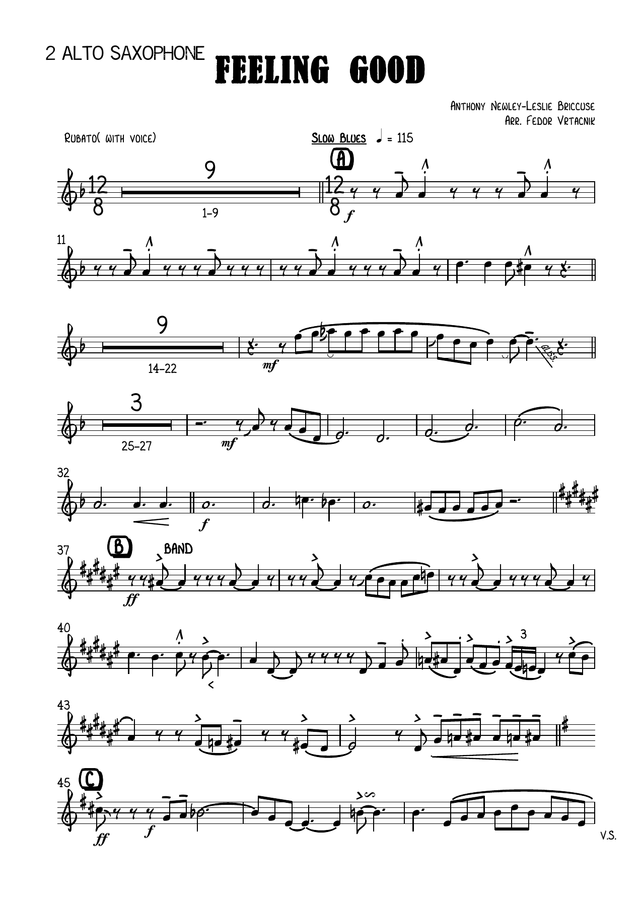 FEELING GOOD-Fm 2 Alto Saxophone — sheet music preview