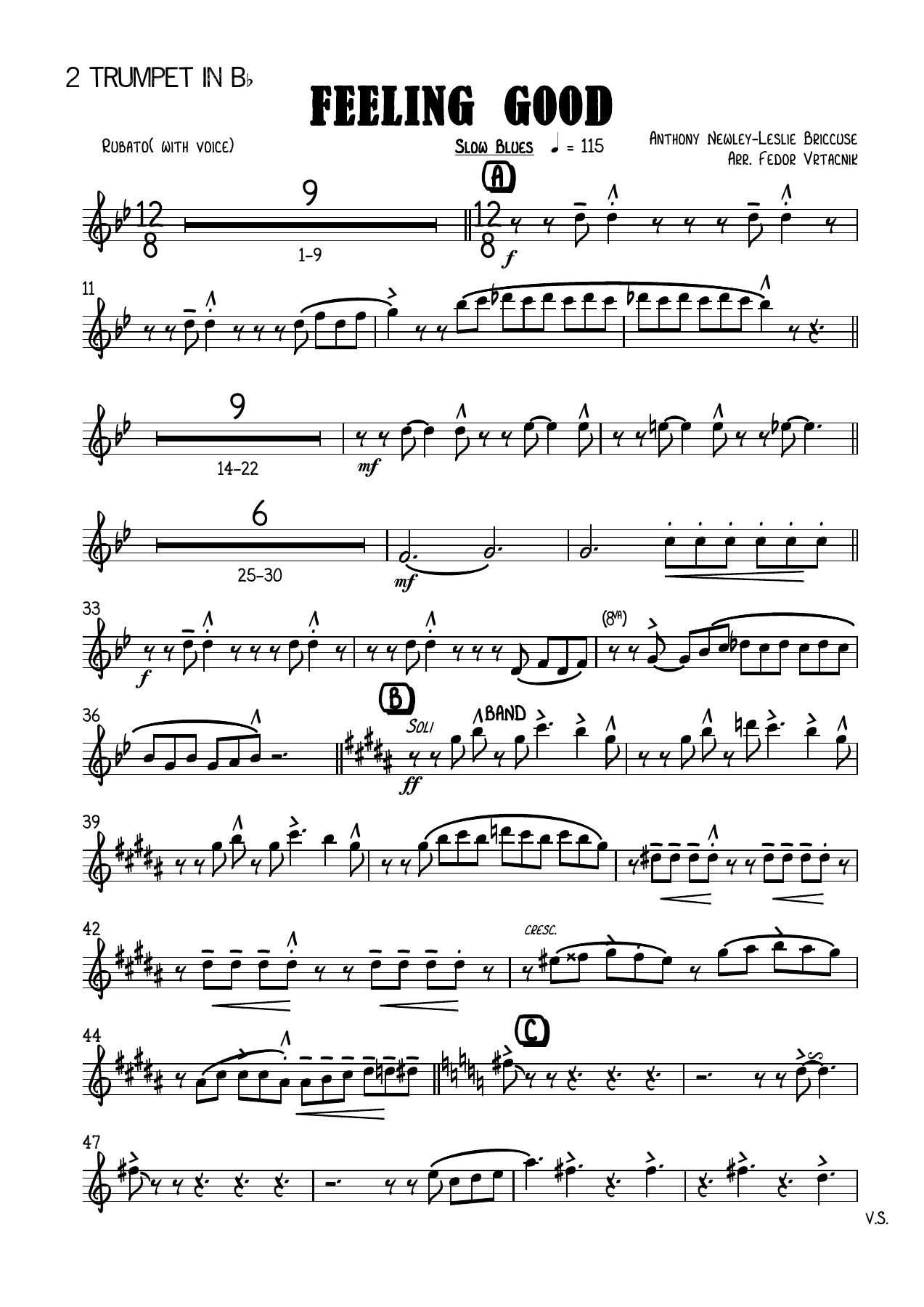 FEELING GOOD-Fm 2 Trumpet in Bb — sheet music preview